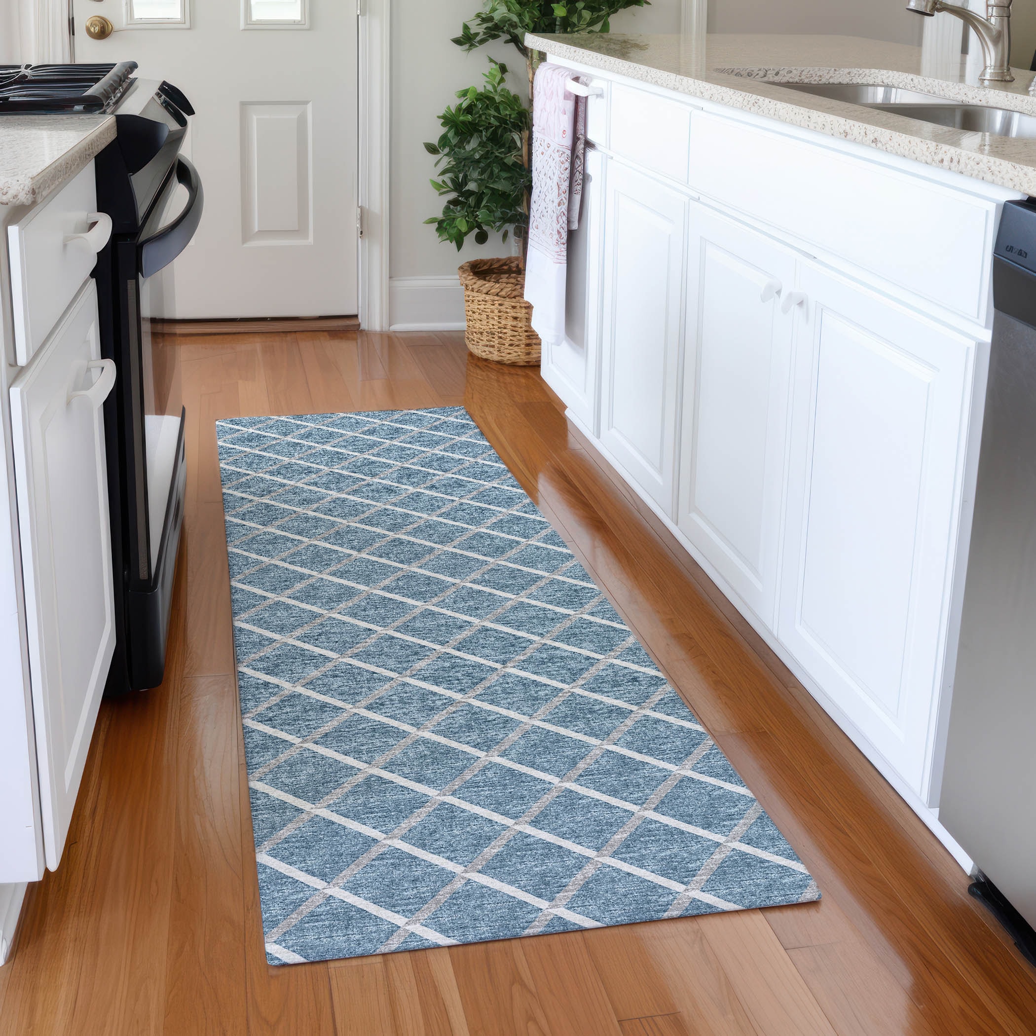 Addison Rugs AMF140SK2X8 Mayfield AMF140SK 2 x 7 (ft) Loomed Polyester Sky Rectangular Indoor Geometric Machine washable Area rug