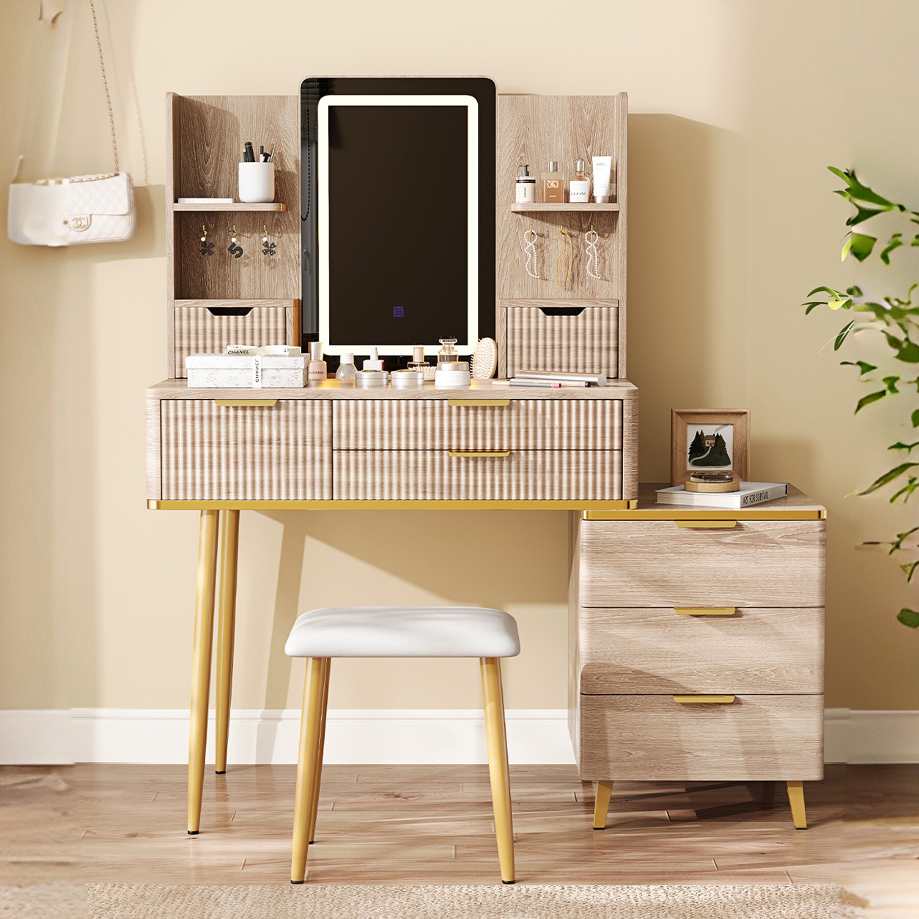 SINOFURN SYD250004WT Bedroom-Vanities - View #2