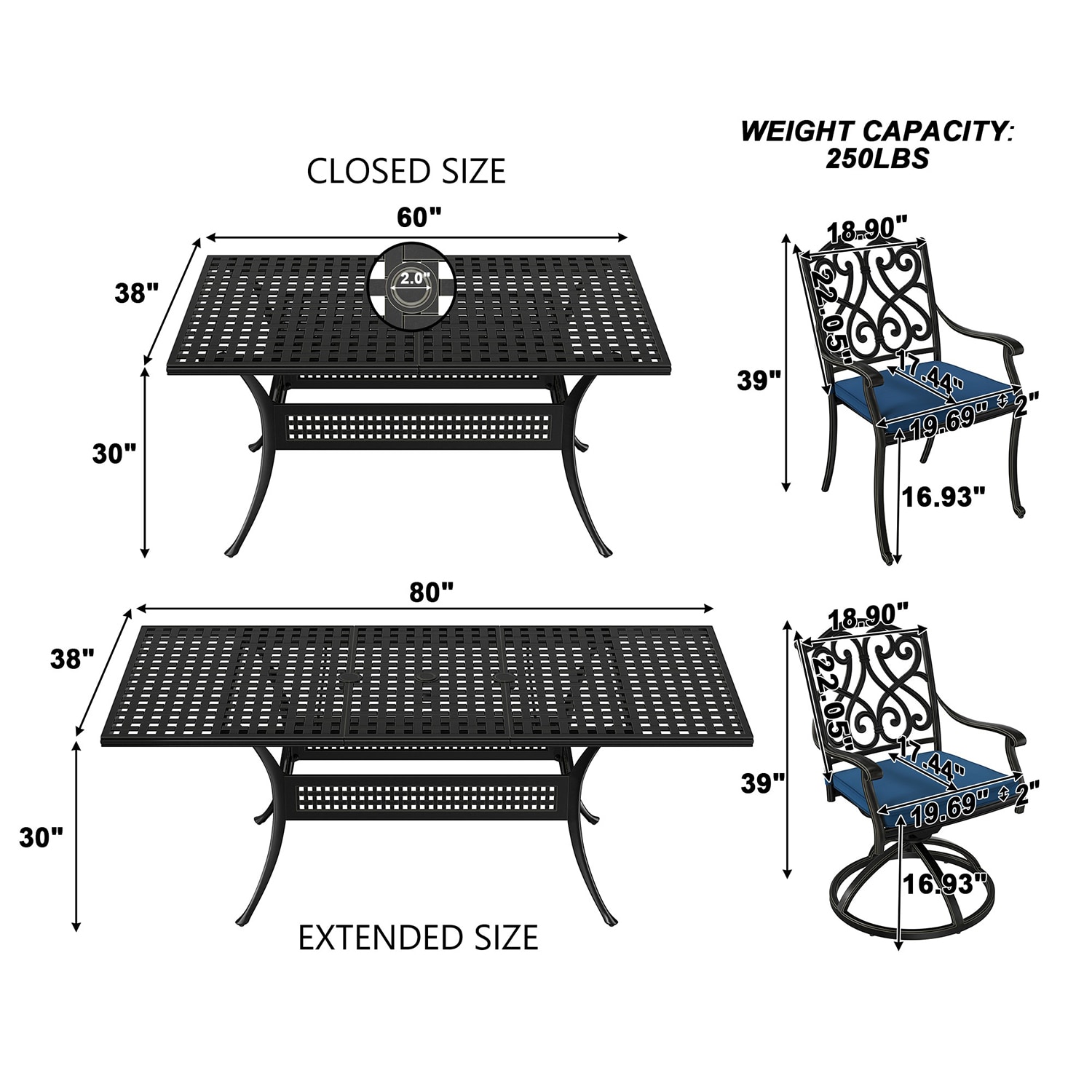 Mondawe MO-LDS80DZY-BU Patio-Dining-Sets - View #5