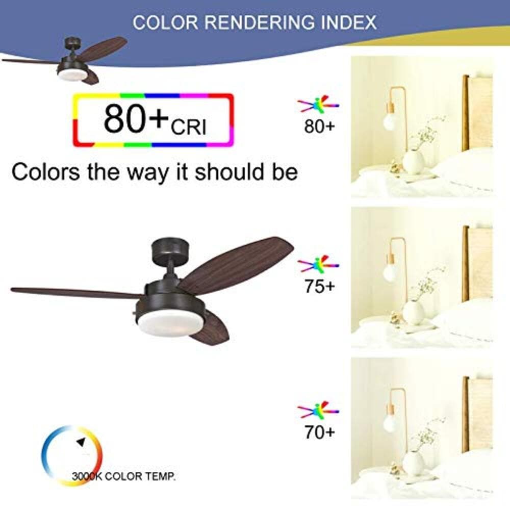 42" Oil Rubbed Bronze Ceiling Fan with Light Brown Blades