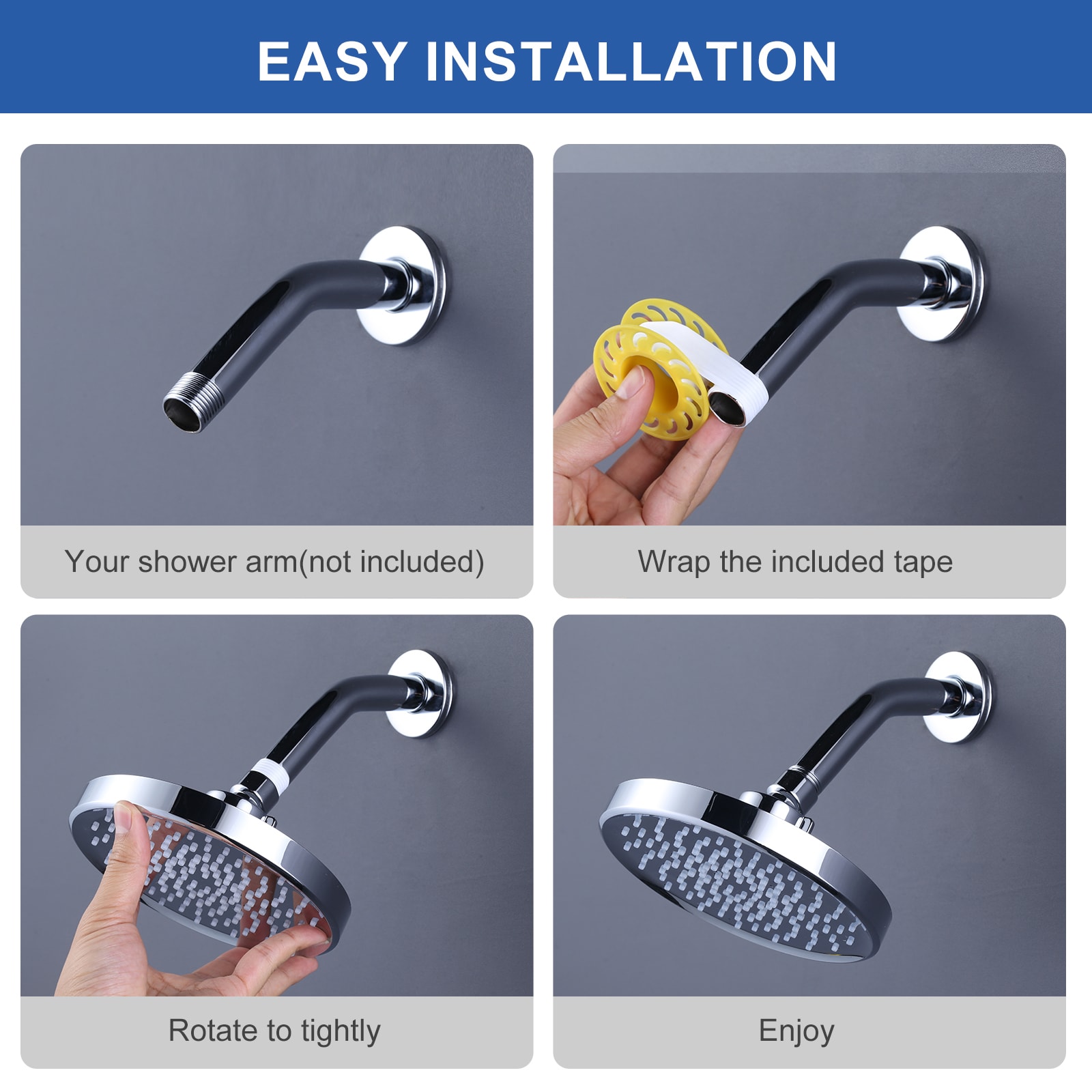 WOWOW H5014C-LW Fixed-Showerhead - View #3