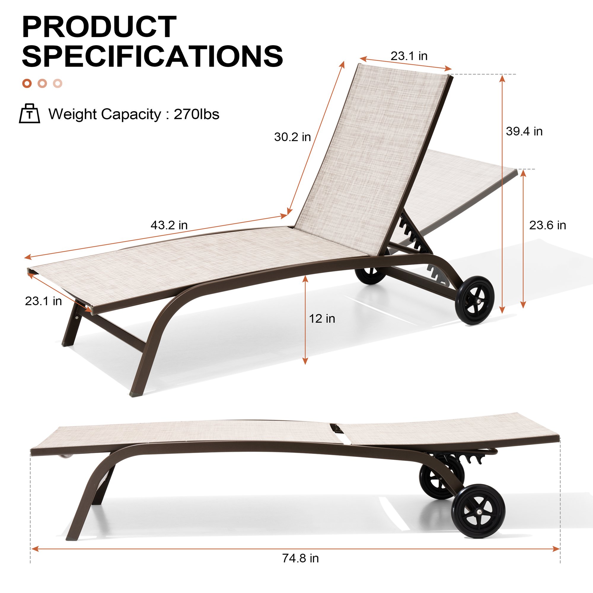 Crestlive Products CL-LG011BEI Patio-Chairs - View #3
