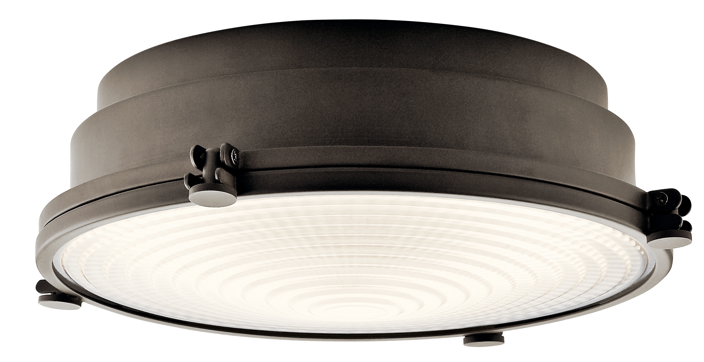 Kichler 43883OZLEDR Hatteras Bay 1 -Light 13-in Bronze Flush Mount Light