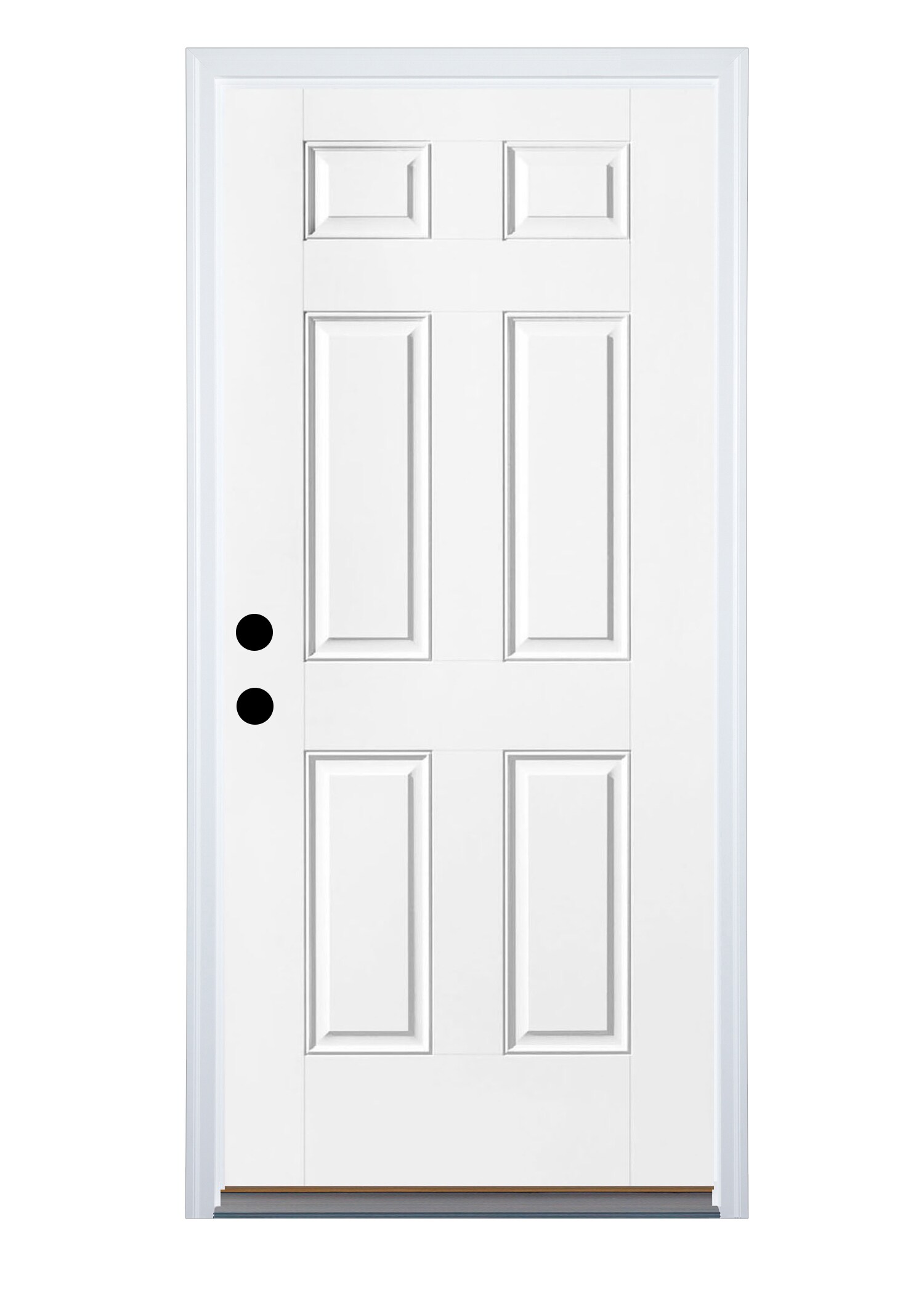 Therma-Tru Benchmark Doors FD28686P20MINRB 32-in x 80-in Steel Right-Hand Inswing Ready To Paint Fire Rated Prehung Single Front Door with Brickmould Insulating Core