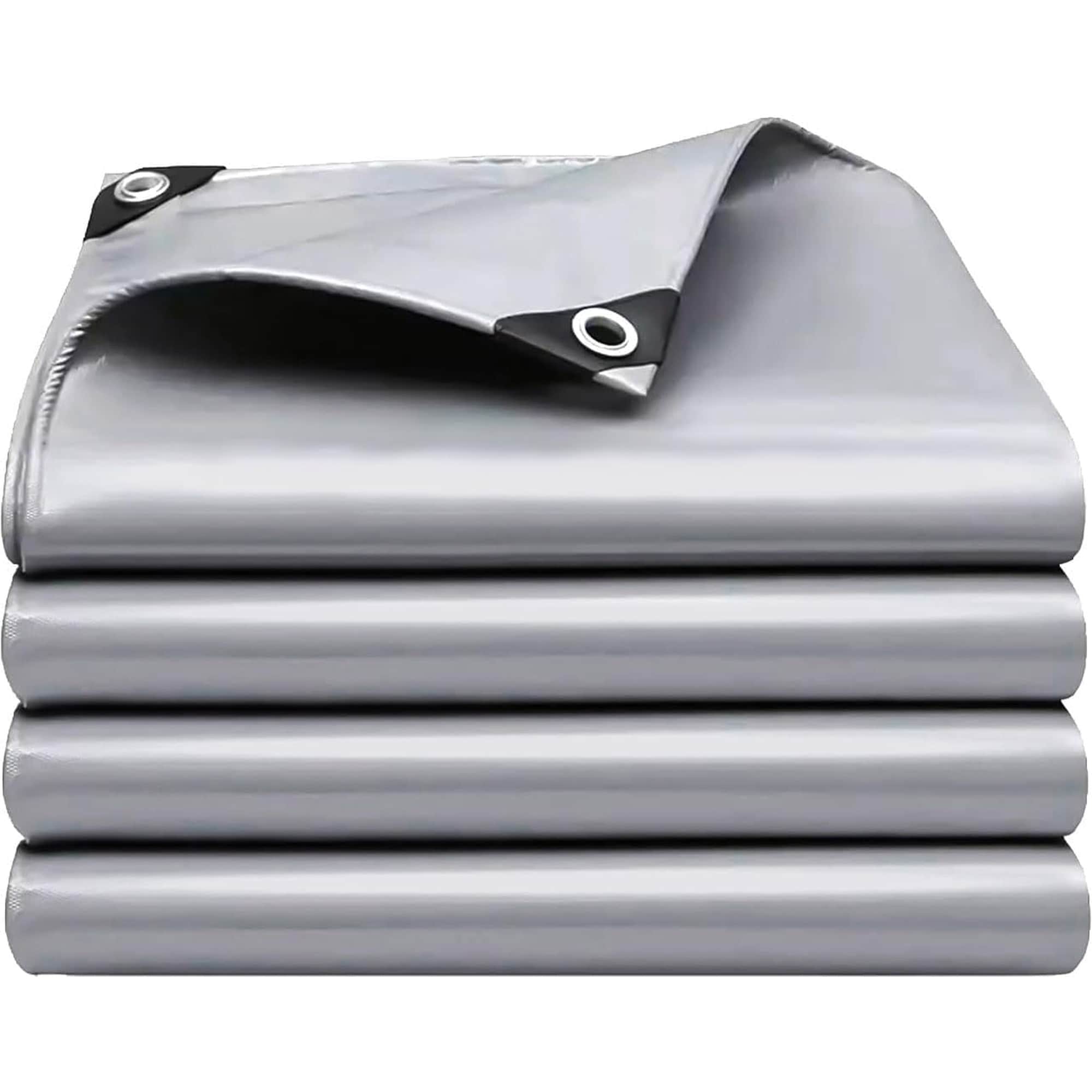 Wudkey Silver 16x20 FT 12 Mil Heavy Duty Waterproof Tarp UV Resistant Protective Cover