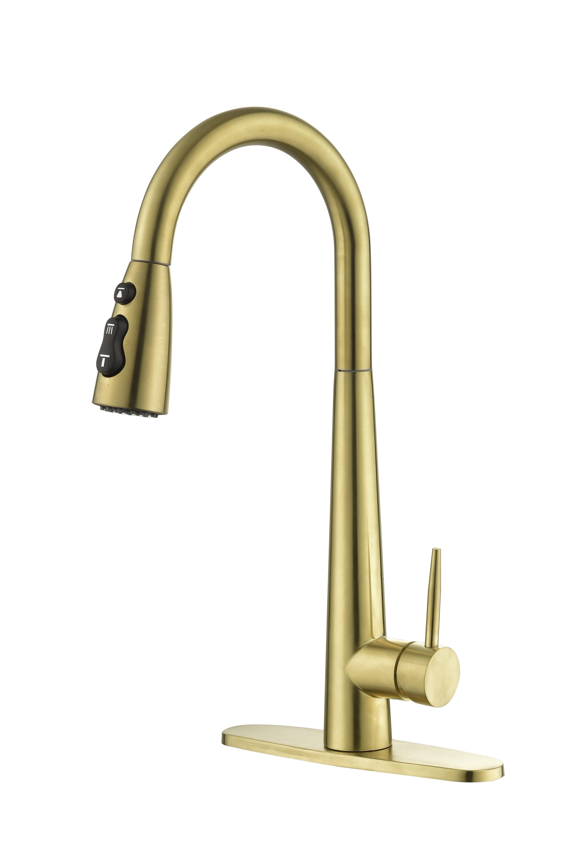 Tatayosi JJ-012-BG Gold Kitchen Faucets with Pull Down Sprayer Kitchen Sink Faucet with Pull Out Sprayer Fingerprint Resistant Single Hole Deck Mount Single Handle Copper Kitchen Faucet