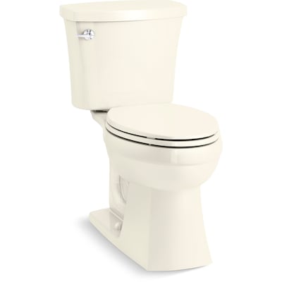 Kohler Elliston Biscuit Elongated Chair Height 2 Piece Watersense Toilet 12 In Rough Size Ada Compliant The Toilets Department At Com - Elongated Toilet Seat Height