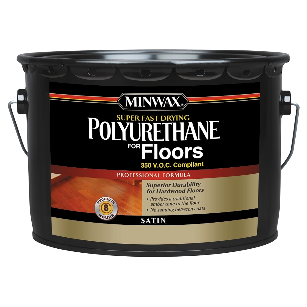 Minwax 130350000 Polyurethane for Floors Oil-based Clear Transparent Satin Interior Stain ( 2.5-gallon )