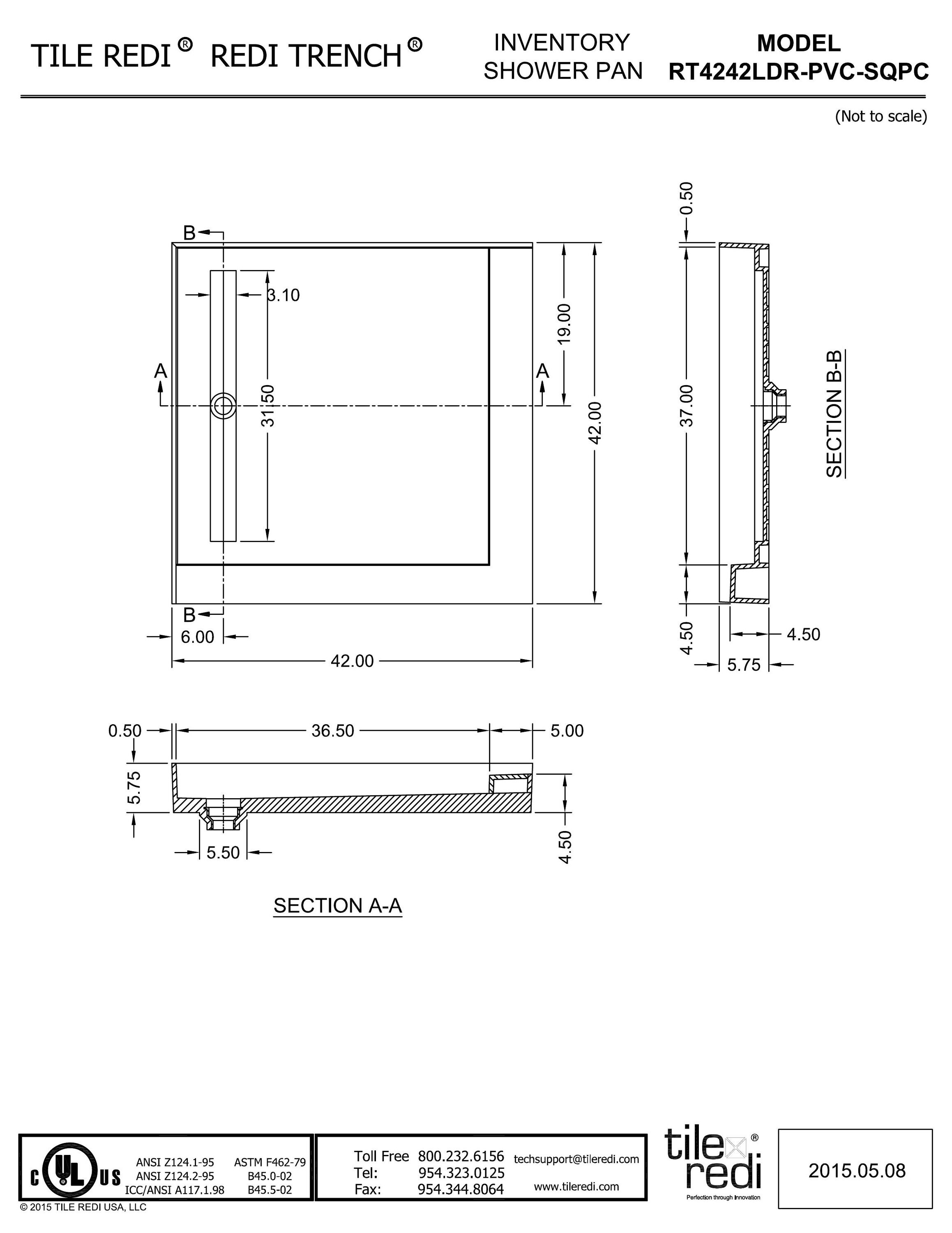 Tile Redi RT4242LDR-PVC-SQPC Shower-Floors - View #8