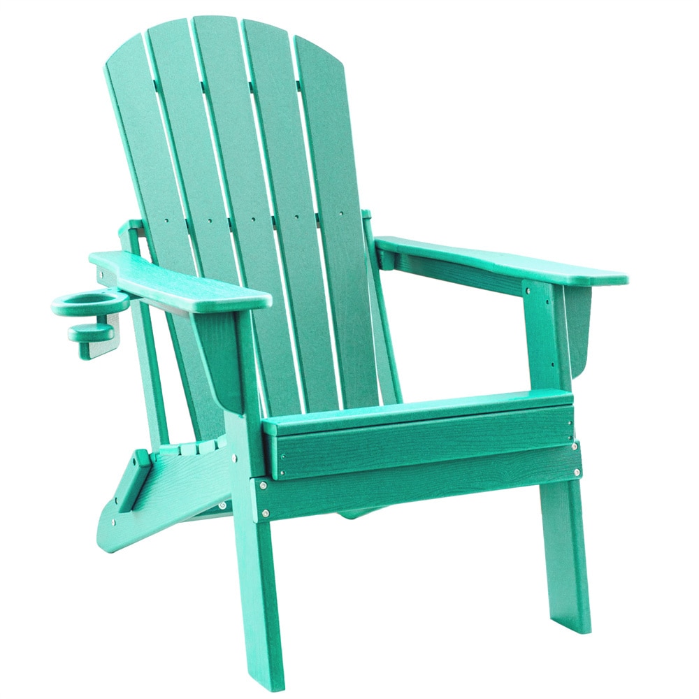 Upland YYFAC-AB1 Adirondack Chair Aruba Blue HDPE Frame Swivel Adirondack Chair with Light blue Solid Seat