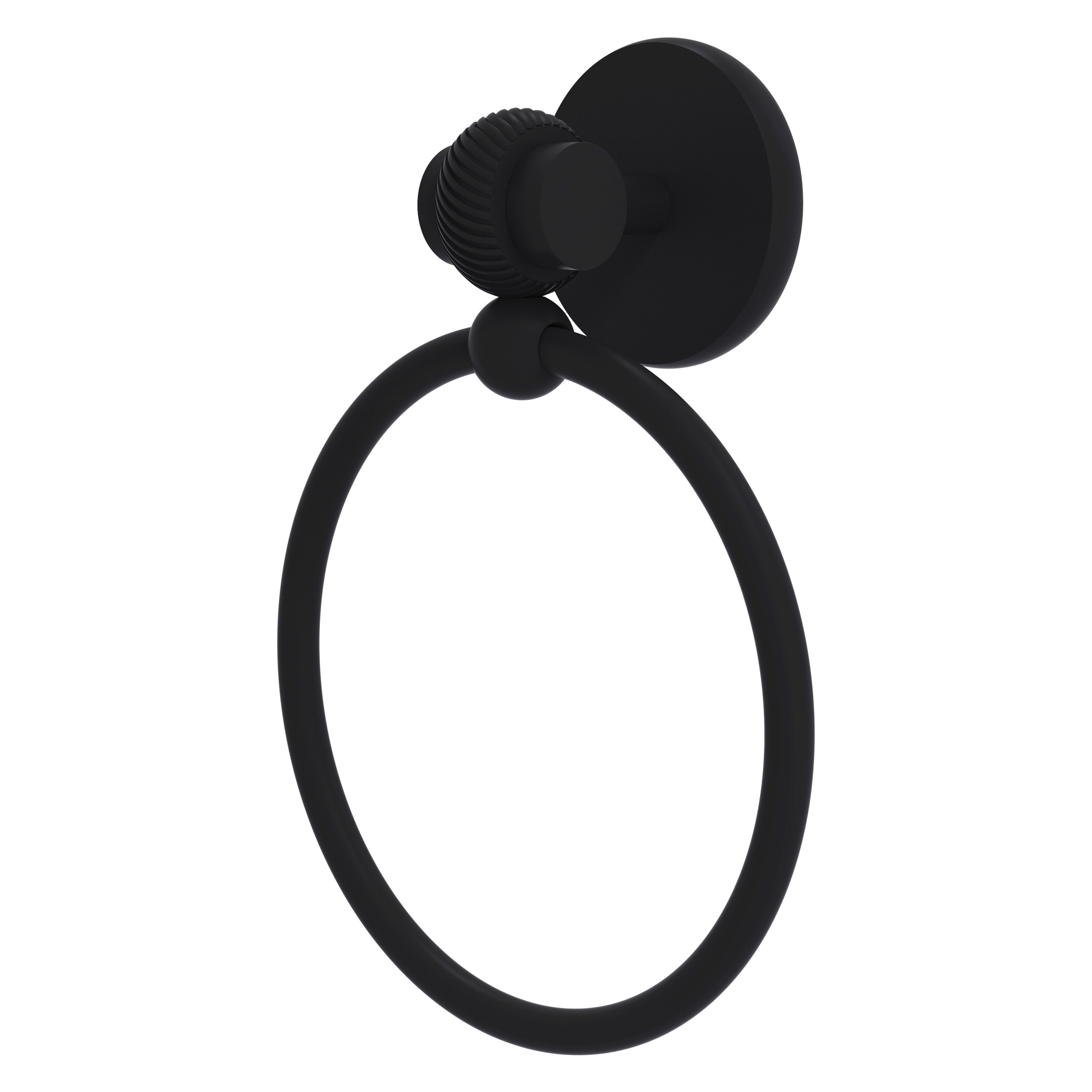 Allied Brass 7216T-BKM Satellite Orbit Two Matte Black Wall mount Single Towel Ring