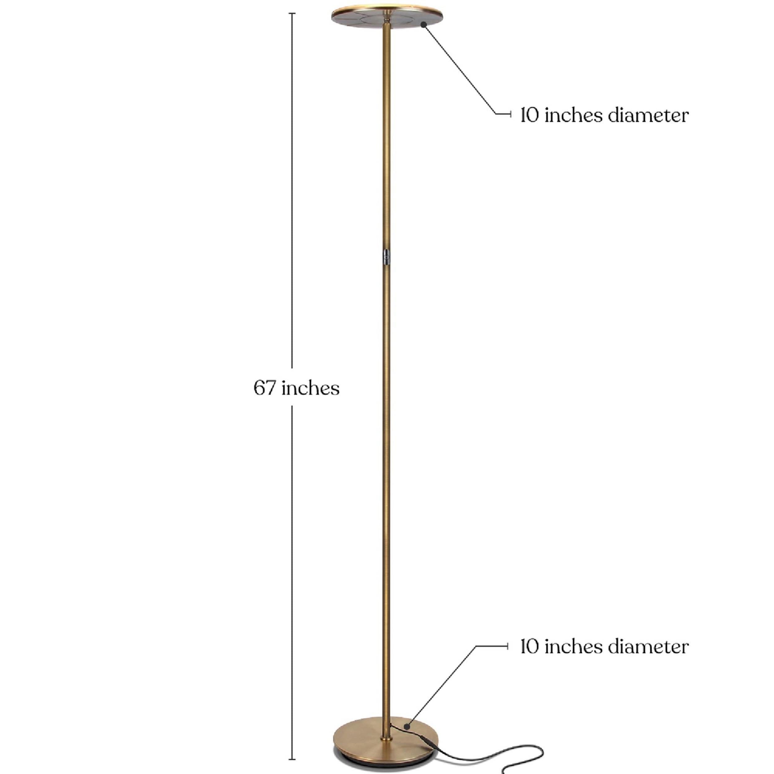Brightech 67-in Antique Brass Torchiere Floor Lamp in the Floor Lamps  department at