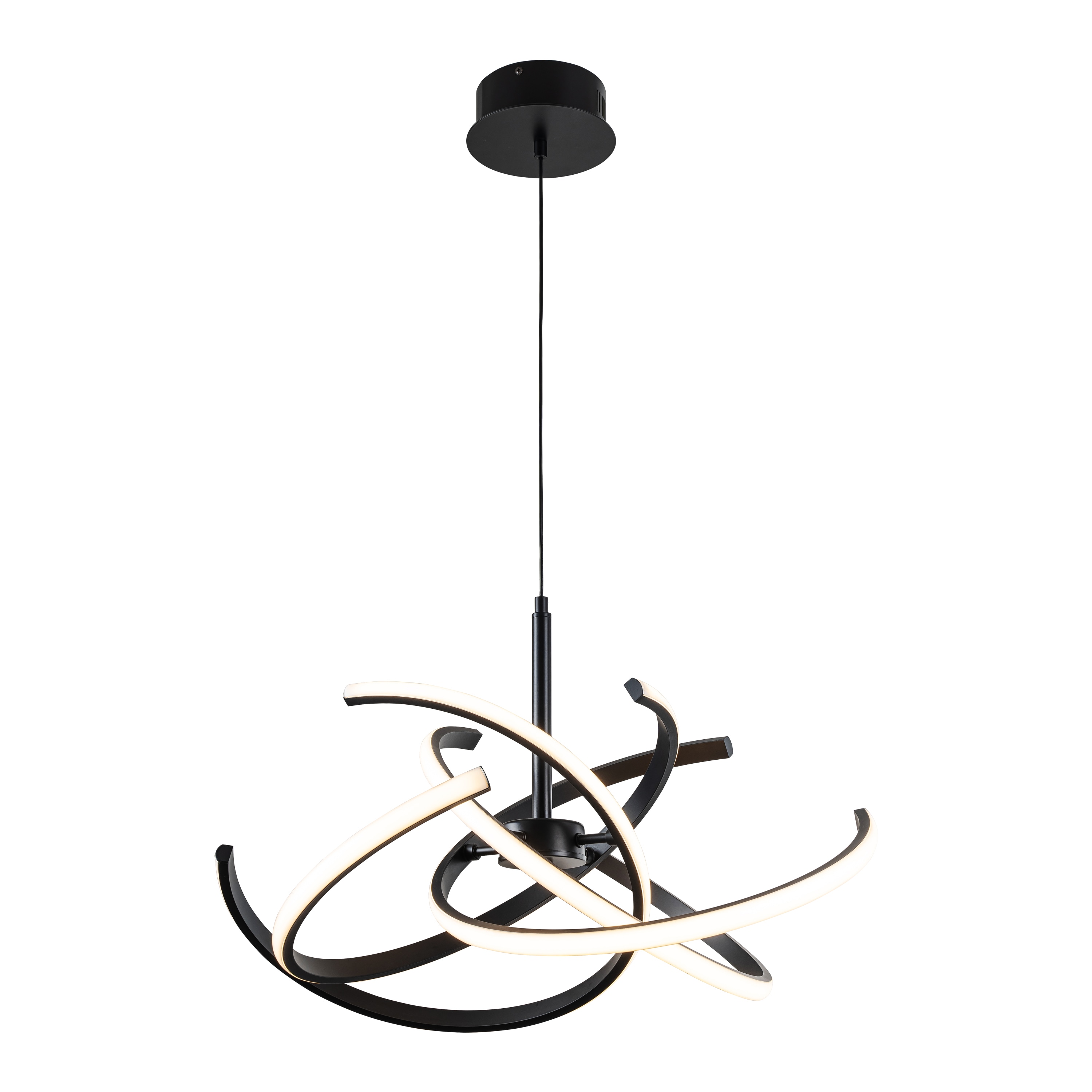 C Cattleya LCA2469-H 4 -Light Black Modern/contemporary Integrated LED For Use in Bedrooms, Dining Rooms, Foyers, Kitchens, Living Rooms Chandelier