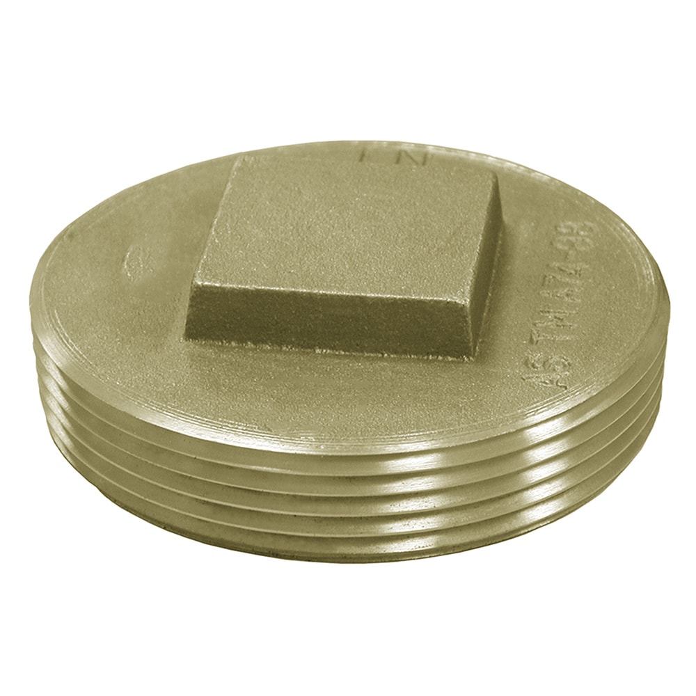 Jones Stephens P59350 Raised Head Code Pattern Plug 3.5-in Brass Round Cleanout