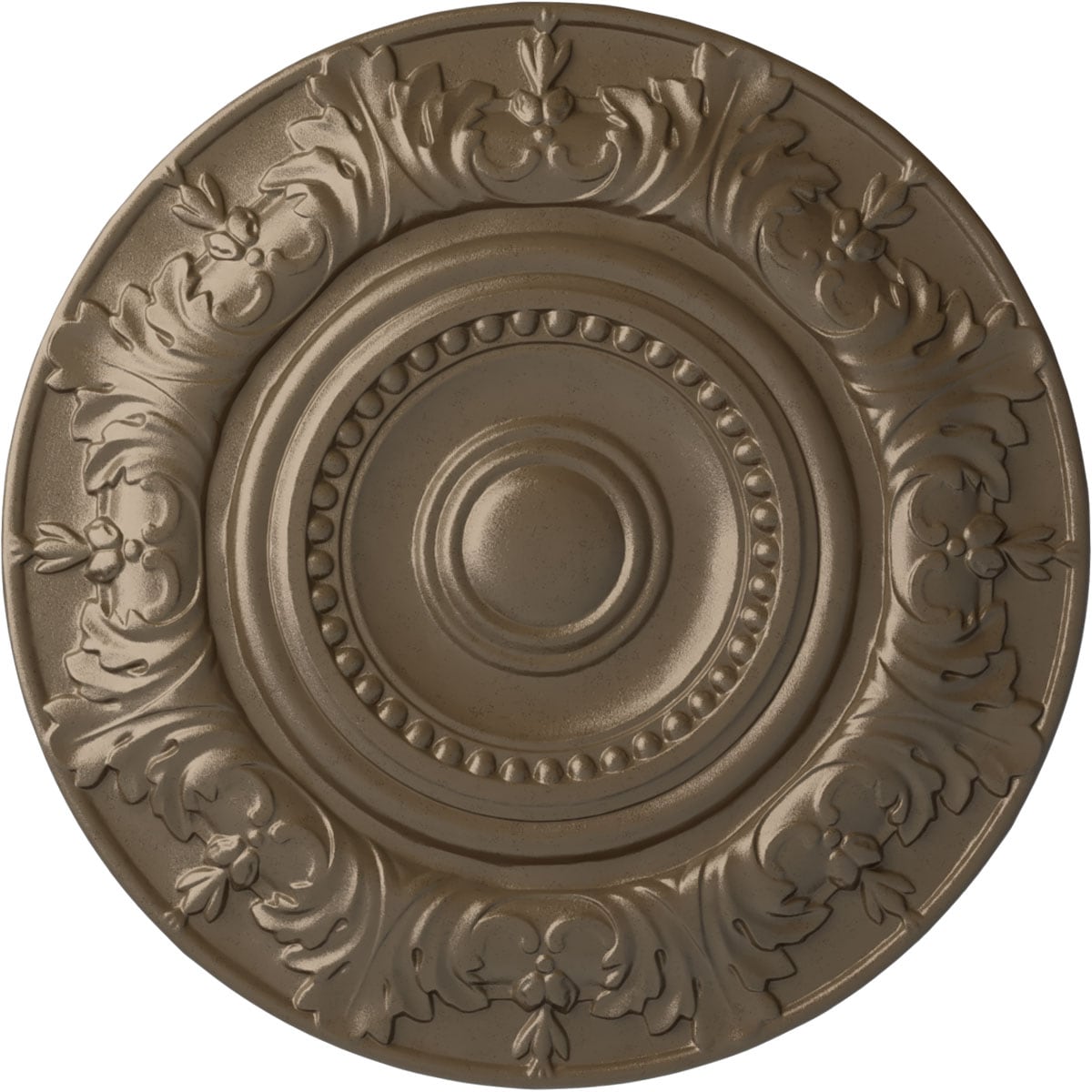 Ekena Millwork CM20BXWSS Biddix 20.875-in W x 20.875-in L Painted Warm Silver Polyurethane Whole Ceiling Medallion
