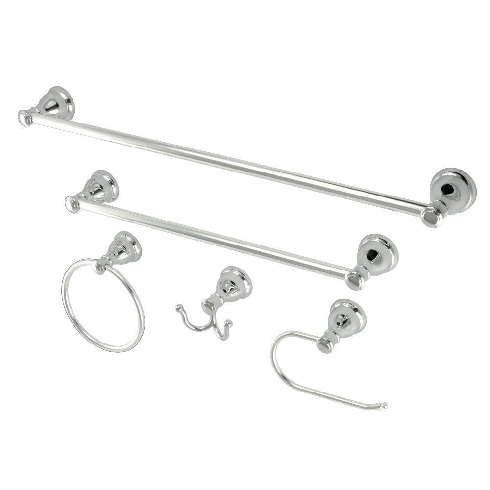 Kingston Brass  BAHK5012478 Mesa Verde 5 Piece Bathroom Package with (1) 18 Inch and (1) 24 Inch Towel Bar Robe Hook Towel Ring Toilet Paper Holder