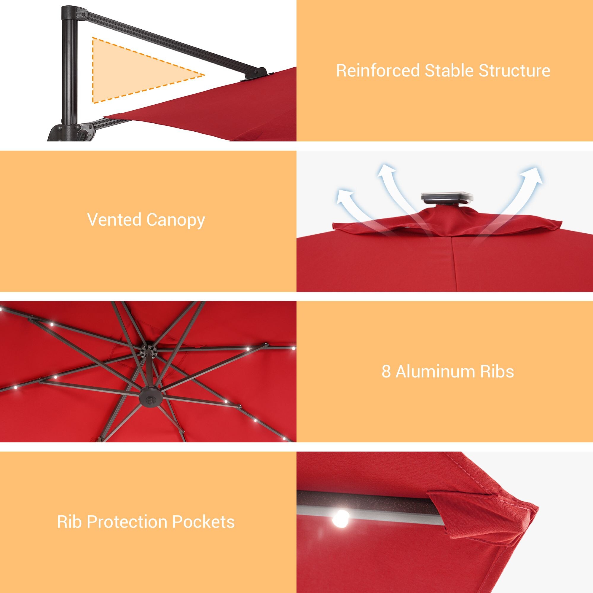 Sonkuki SD-MN99RD-LED Umbrellas-2 - View #3