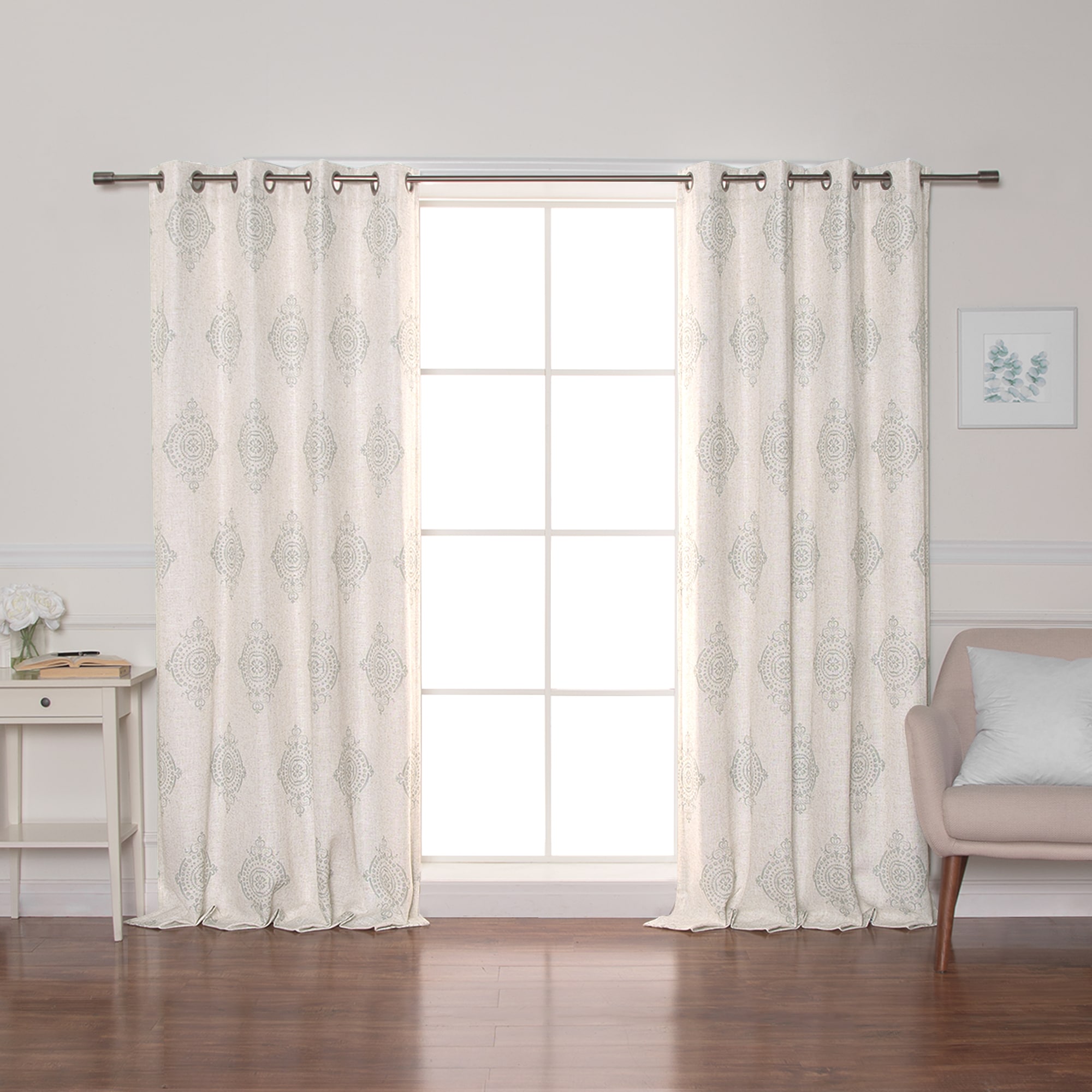 Best Home Fashion JC-16-MED02-84-SAGE 84-Inches Sage Blackout Thermal lined Grommet Single curtain panel