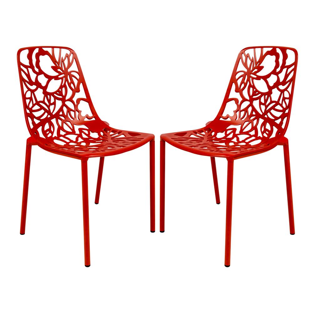 Leisuremod BG3143555 Modern Devon Aluminum Chair Set of 2
