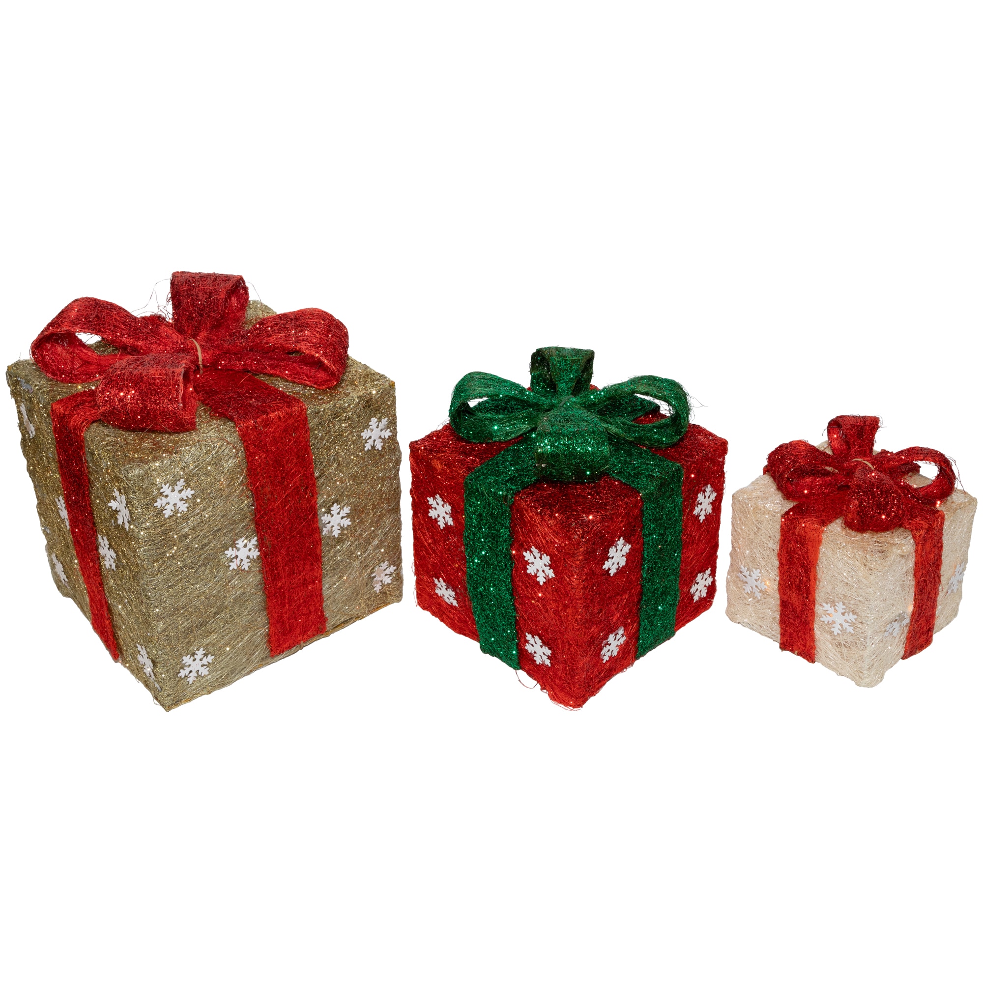Northlight 33374627 10-in Freestanding Gift box Free standing decoration with Multicolor Incandescent Lights
