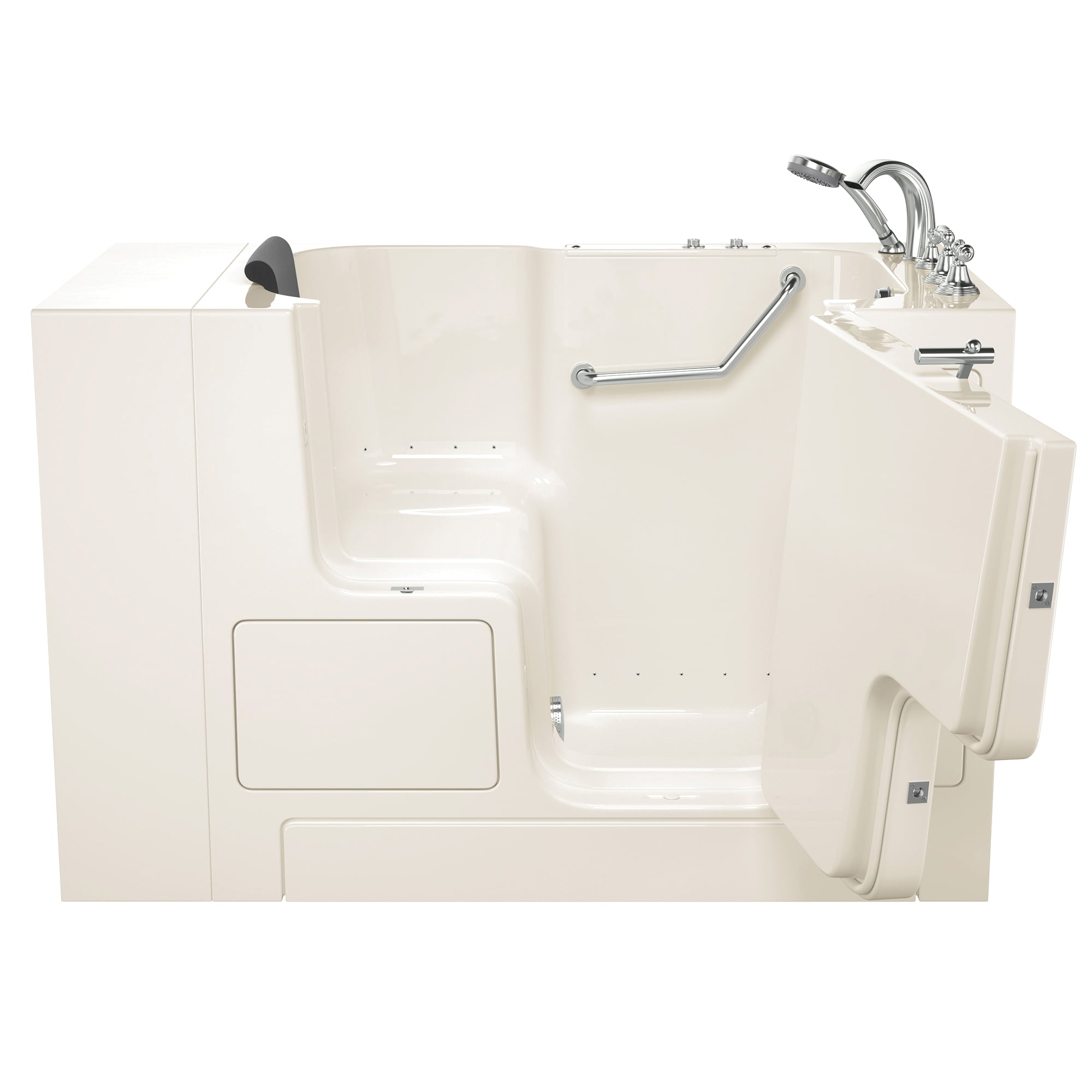 American Standard 3252OD.109.ARL-PC 32-in x 52-in Linen Gel-coated fiberglass Rectangular Freestanding Air bath with Faucet Hand Shower with Drain ( Right Drain )