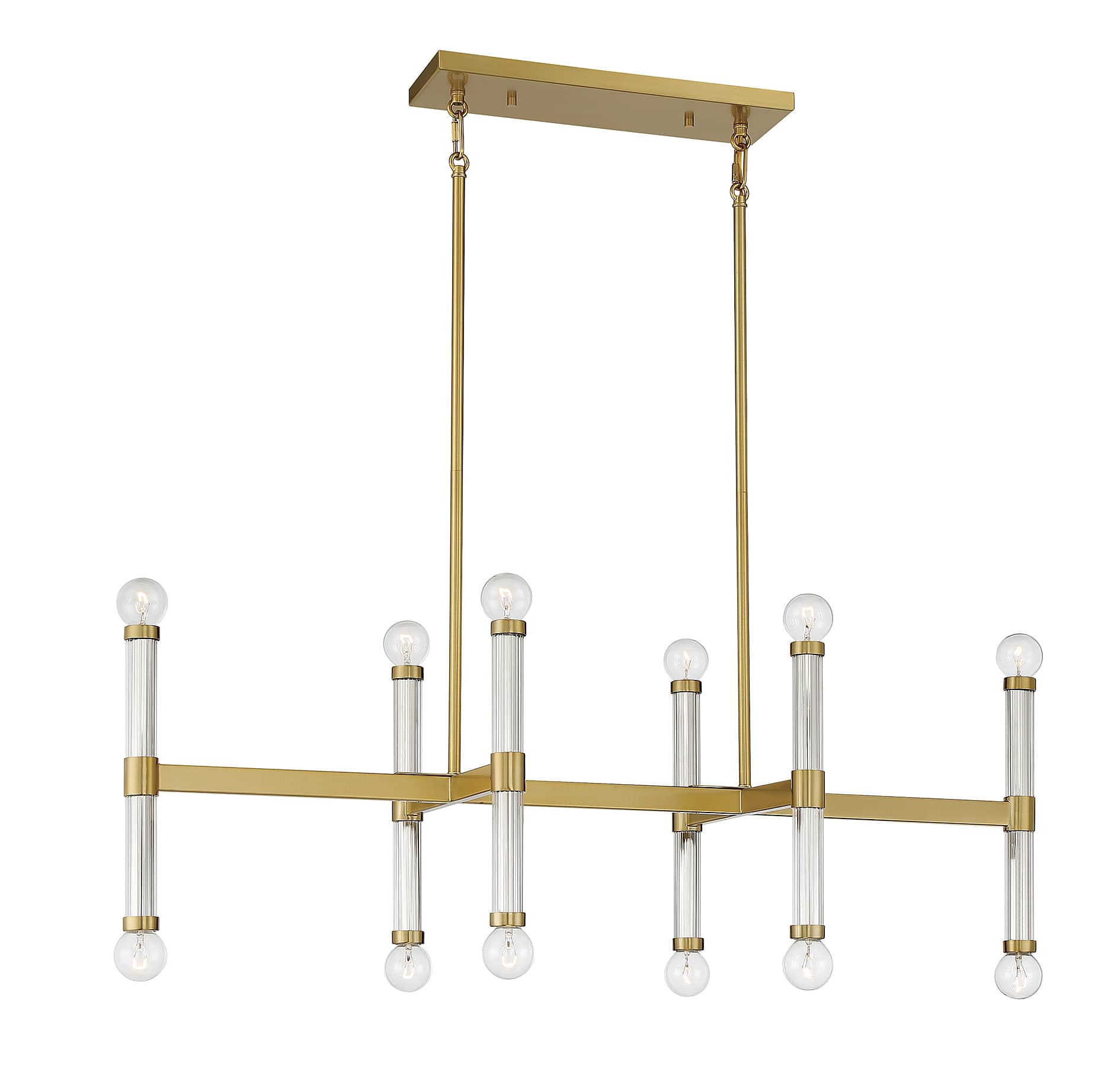 Savoy House Kingsburg 12-Light Linear Chandelier in Warm Brass