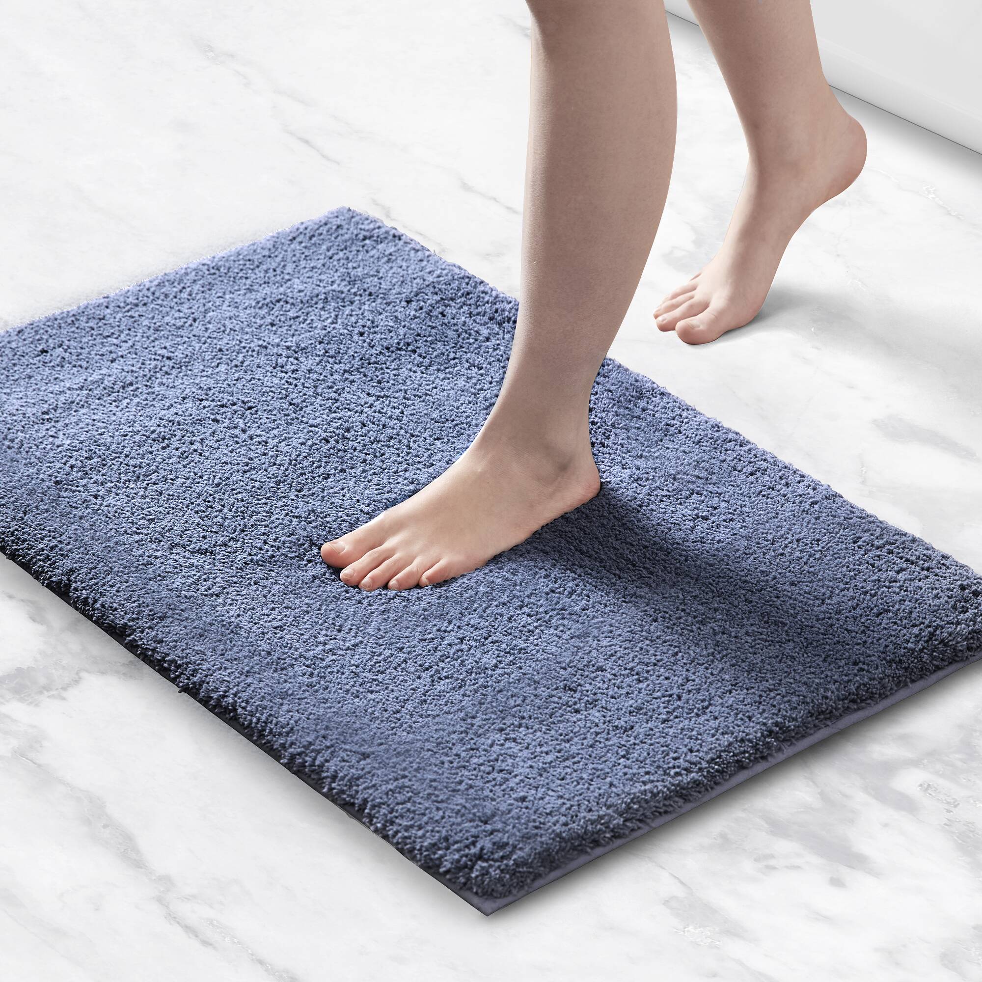 Madison Park Signature MPS72-481 20-Inches x 24-Inches Blue Polyester Bath rug