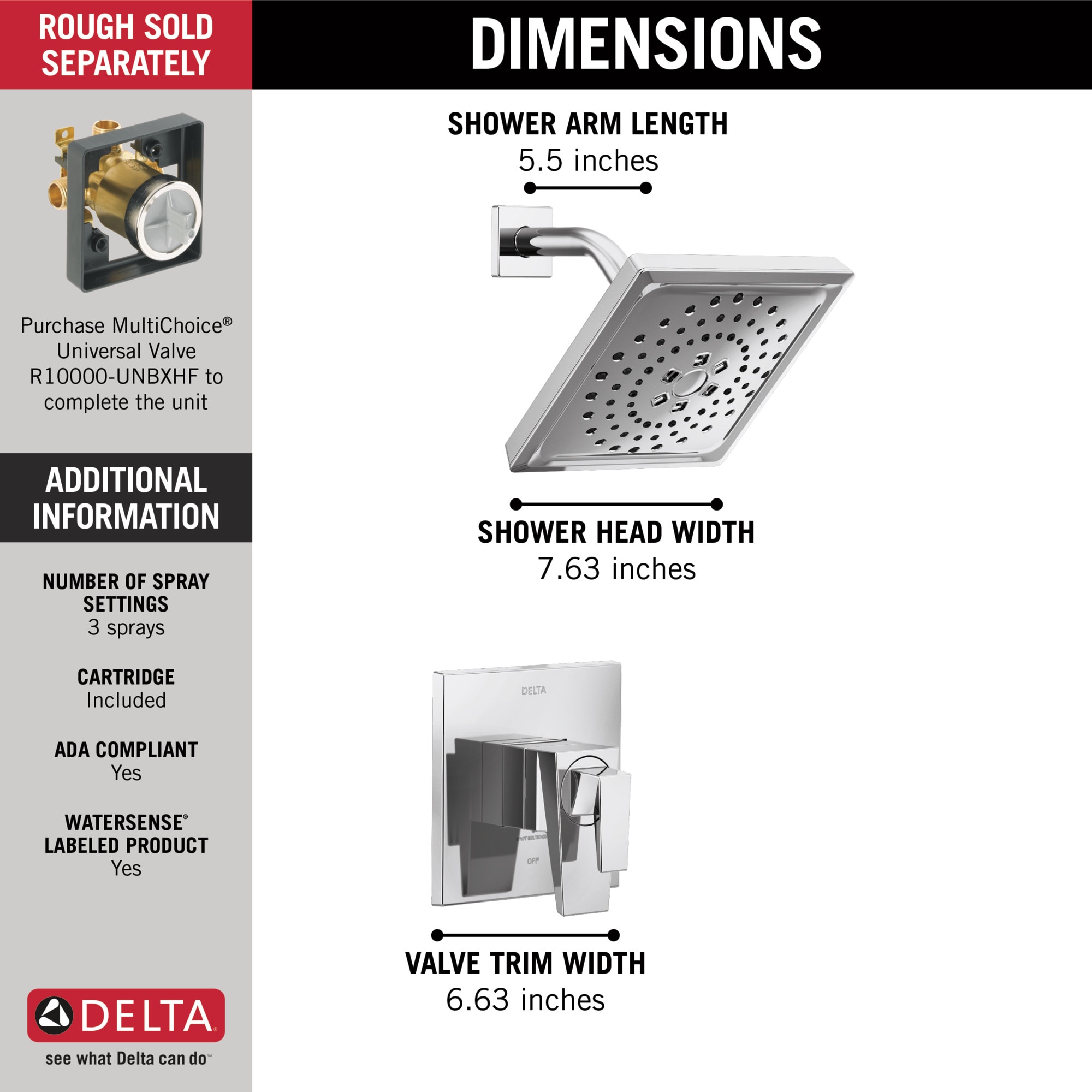 Delta T17243-PR Tub-Shower-Faucets - View #2