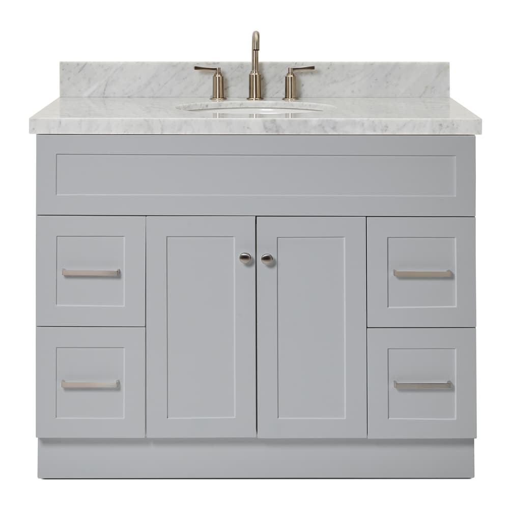 ARIEL Hamlet 42-in Grey Undermount Single Sink Bathroom Vanity with ...