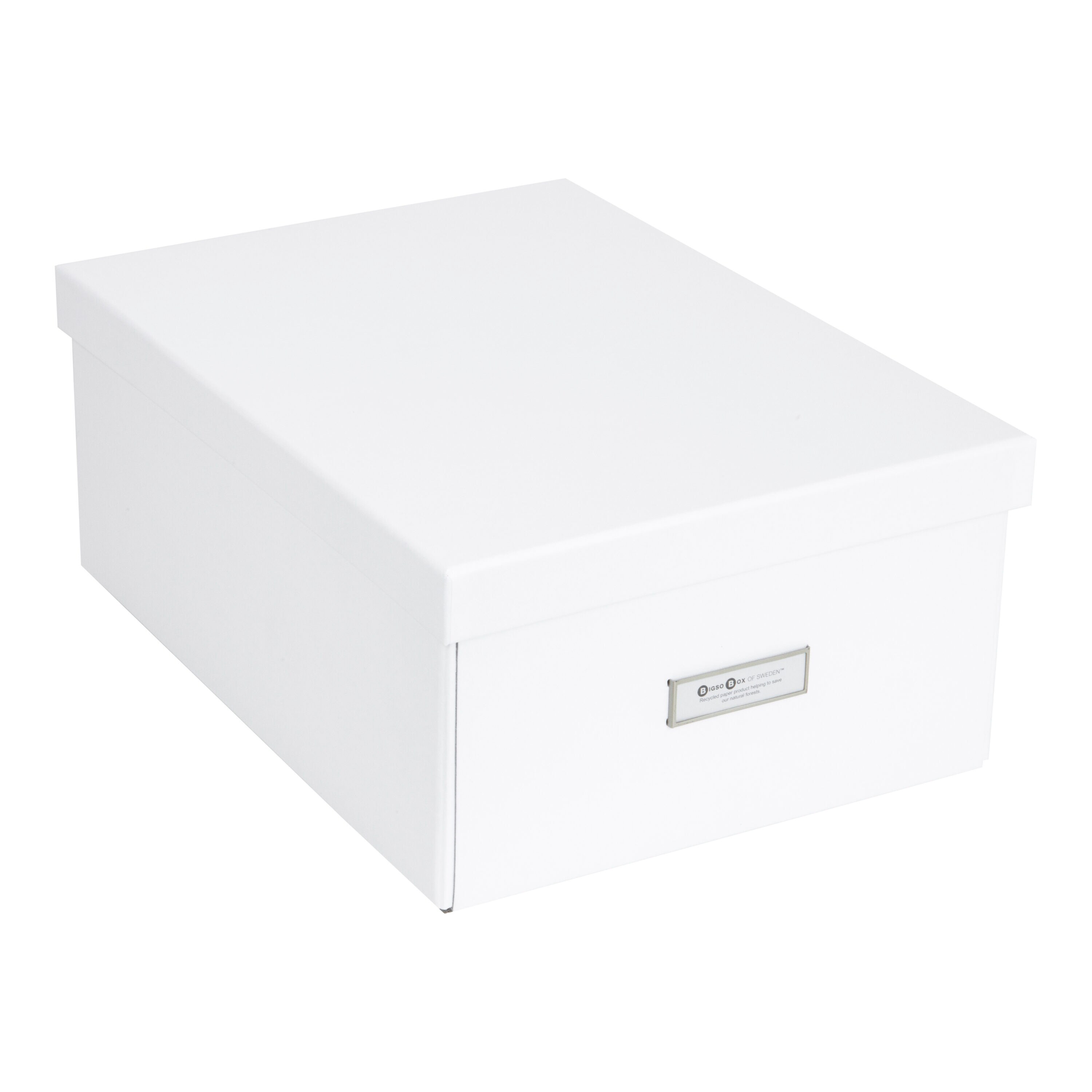 BIGSO BOX OF SWEDEN 887145541 2-Pack Katia 15.4-in W x 6.3-in H x 11.3-in D White Paper Collapsible Stackable Bin
