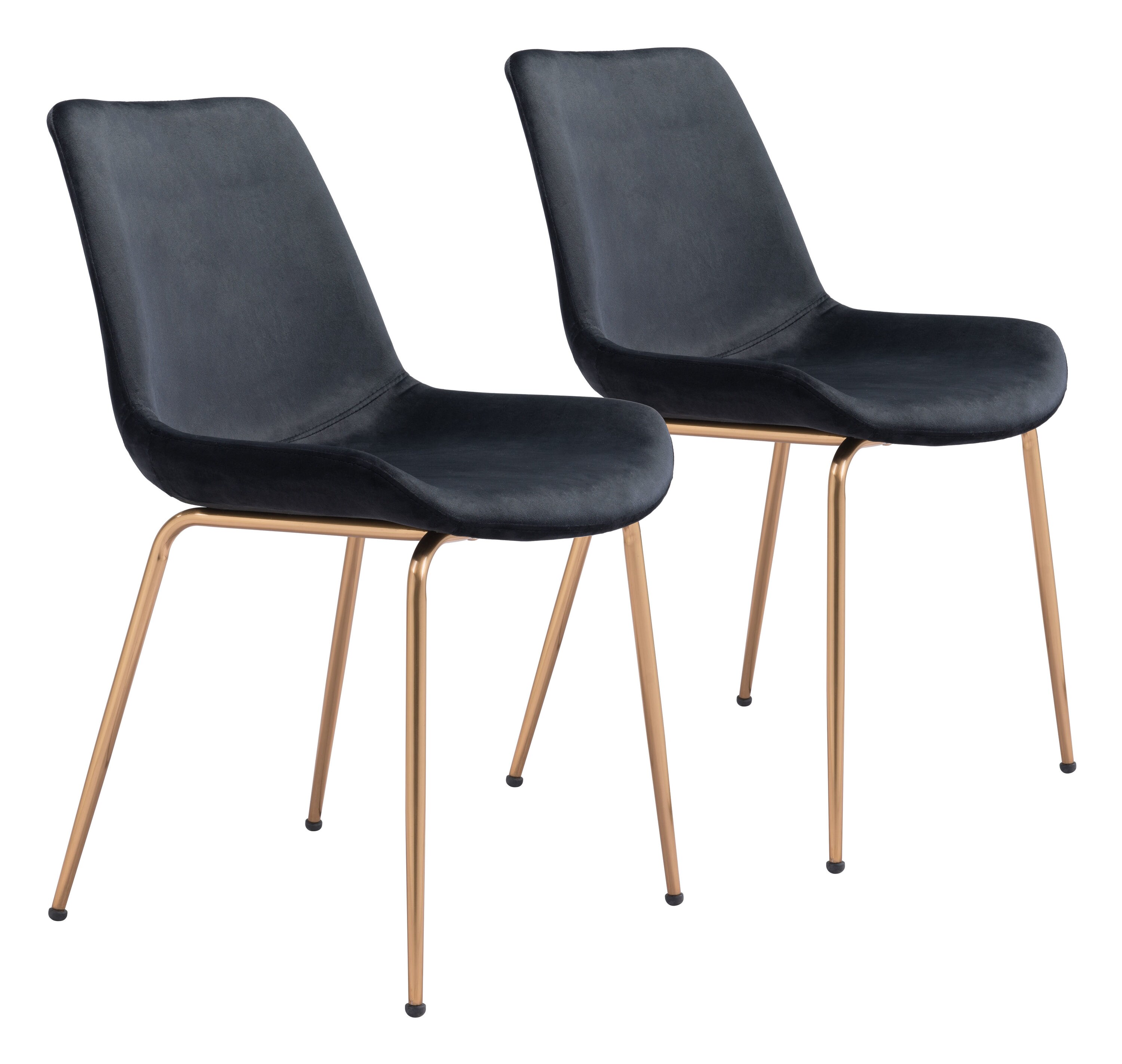 Zuo Modern 101770 Set of 2 Tony Contemporary/Modern Polyester Upholstered Side Chair (Metal Frame)
