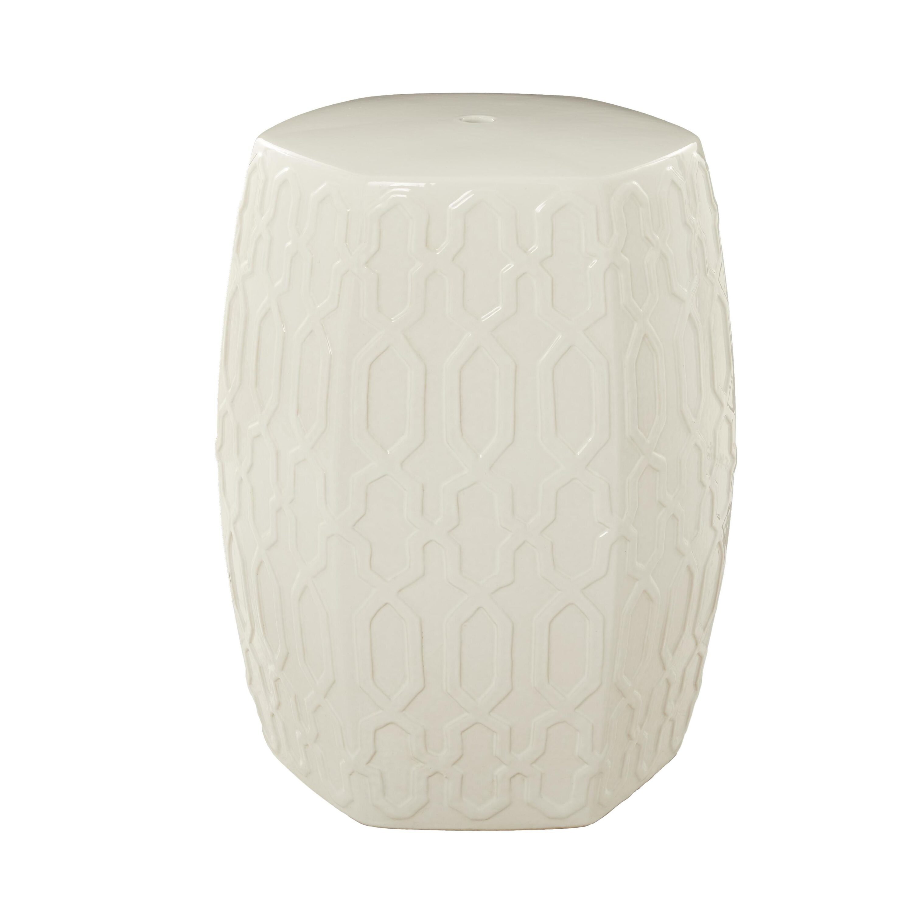 Elegant Round Wood Side Table in Cream Finish