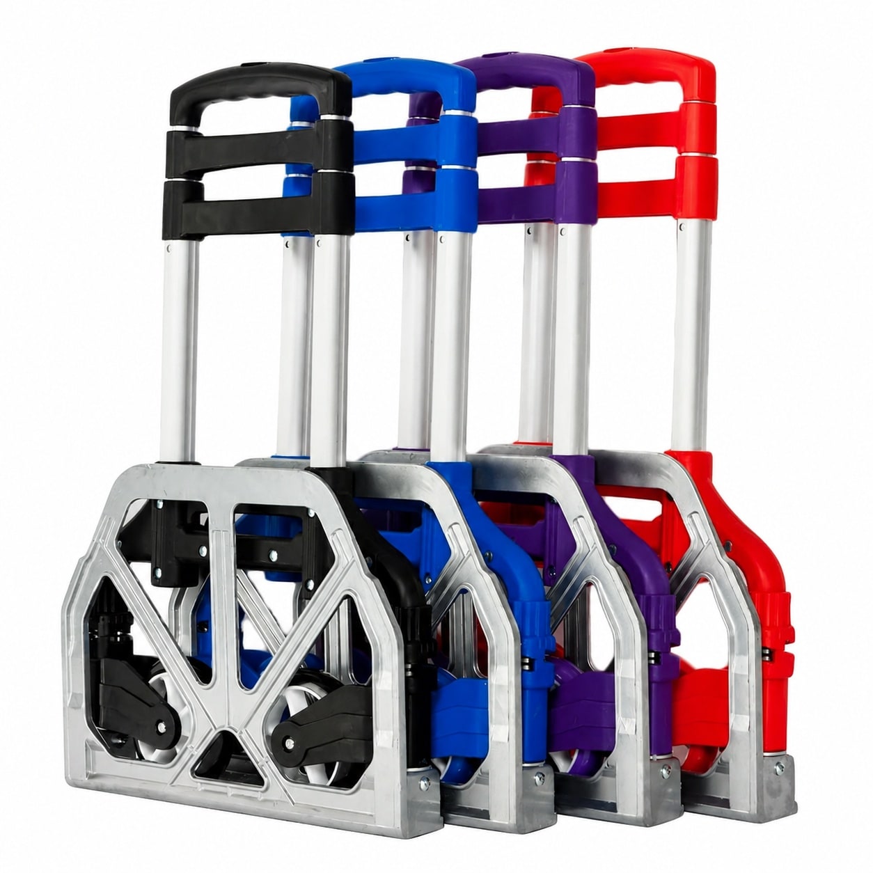 Adrinfly  Folding Hand Truck Aluminum Portable Folding Hand Cart 165lbs Capacity Hand Cart and Dolly Ideal for Home Auto Office Travel Use Black