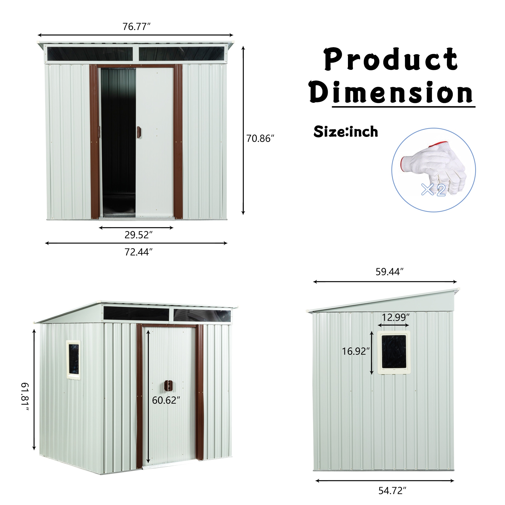 Xspracer ML-OS142 Metal-Storage-Buildings-Sheds - View #2