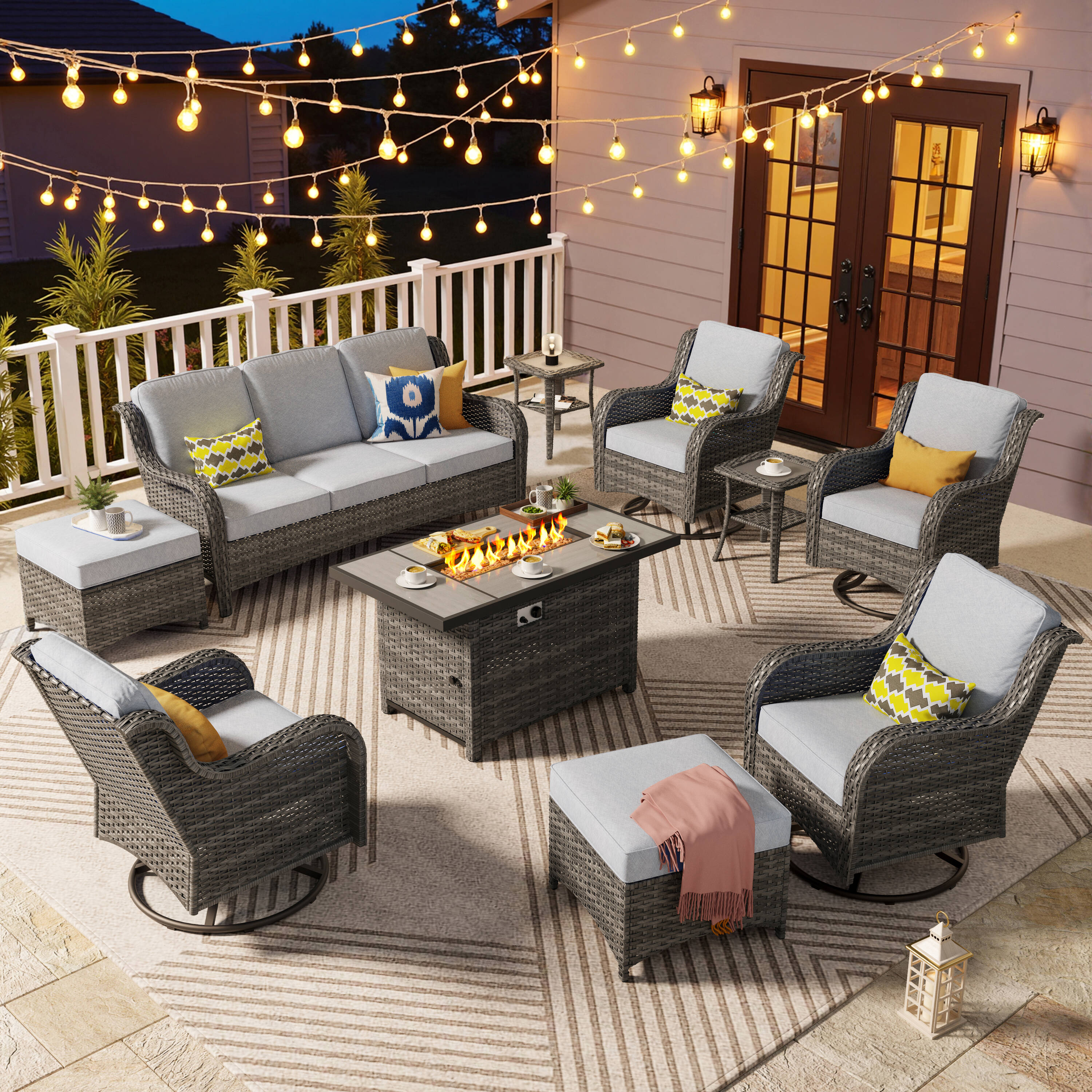 Pouuin SRFPYZGNTC4-9 Patio-Conversation-Sets - View #9