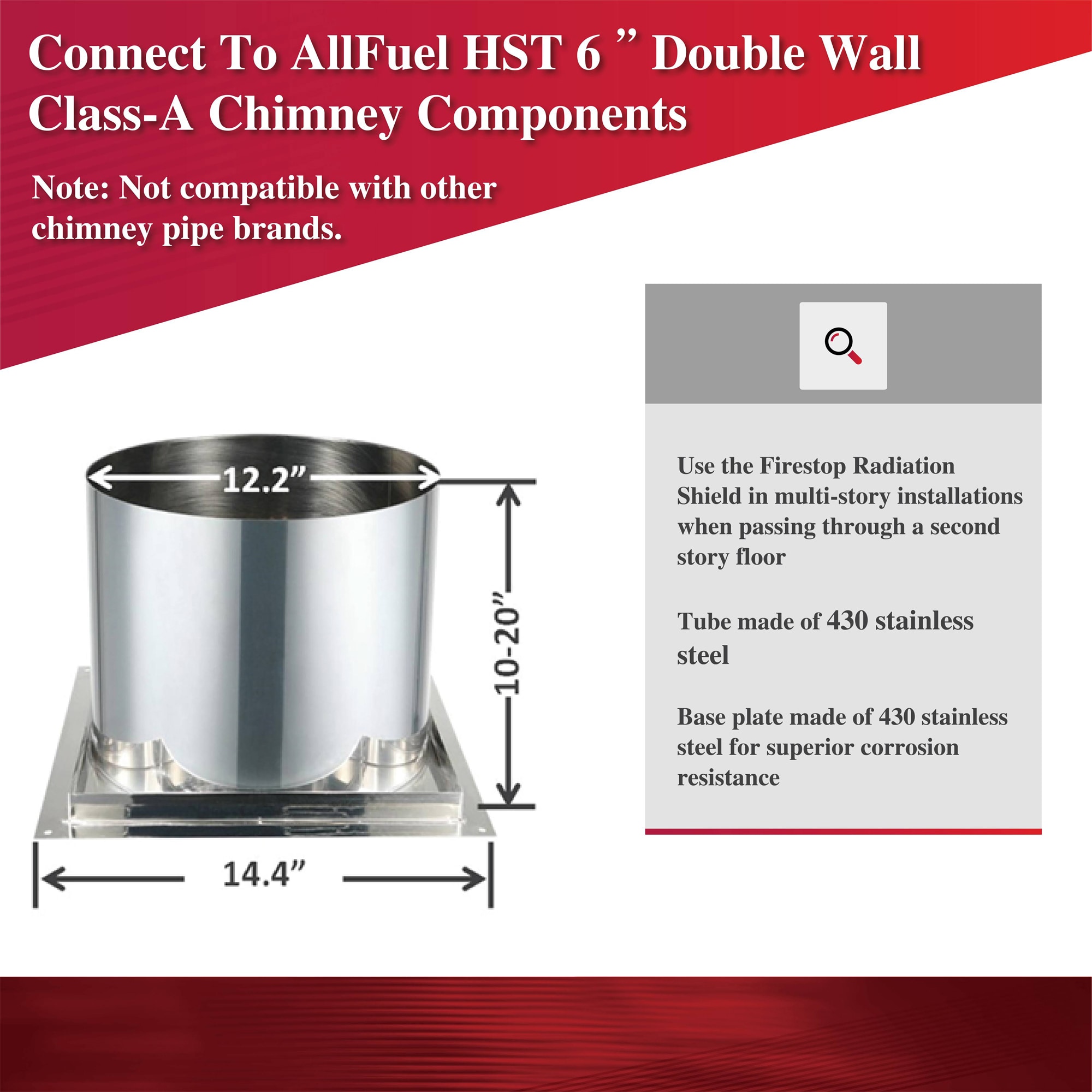 AllFuel HST BL.EV.RB-SHT6FRS Chimney-Pipe-Accessory-Kits - View #2