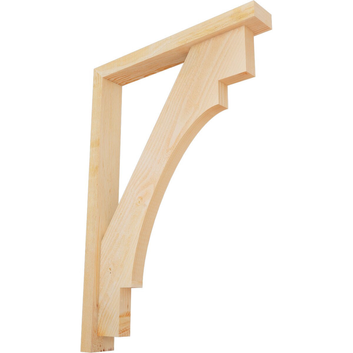 Ekena Millwork 1463231 Merced Block Rough Sawn Bracket with Offset Brace 4-in x 28-in x 40-in Douglas fir Brown Wood Standard bracket