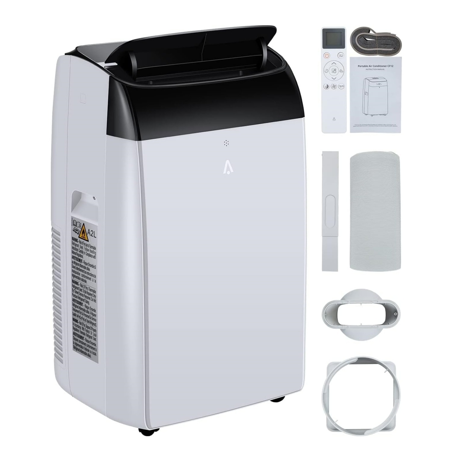 IdealHouse 14000 BTU Quiet Indoor Portable Air Conditioner 3-In-1 Portable AC Units with Dehumidifier and Fan Cools Up to 750 Sq. Ft. Room Air Conditioner LED Touch Panel and Remote Control Easy Installation Kit Durable Efficiency