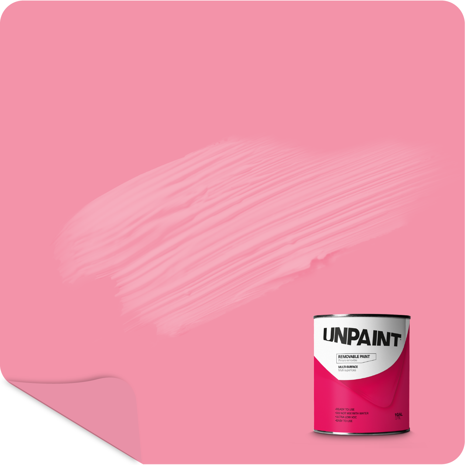 UNPAINT #F393A9 Matte Pink Carnation Apricot Water-based Interior Paint ( 1-quart )