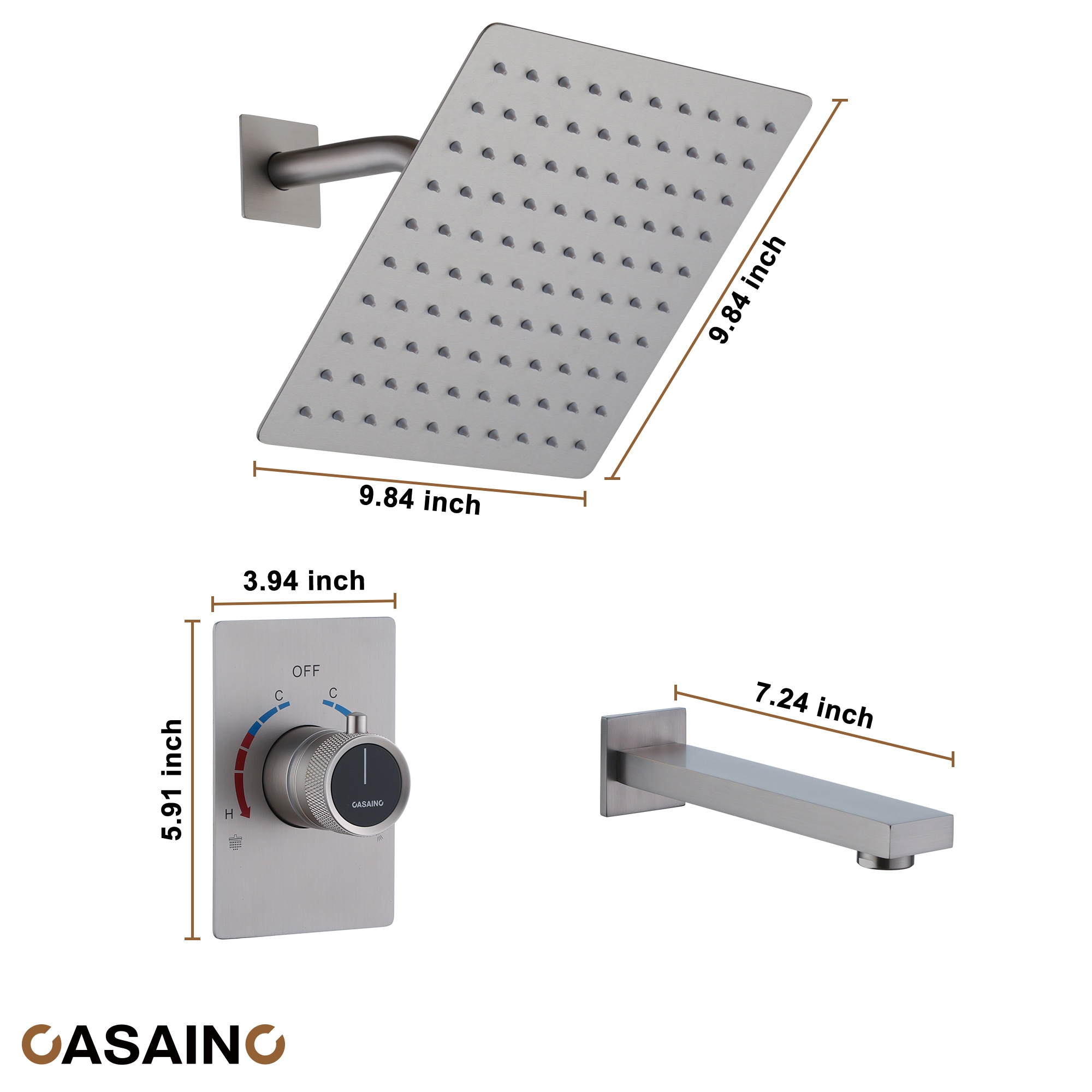 CASAINC CASA07CP Showerhead-Bar-Panels - View #10