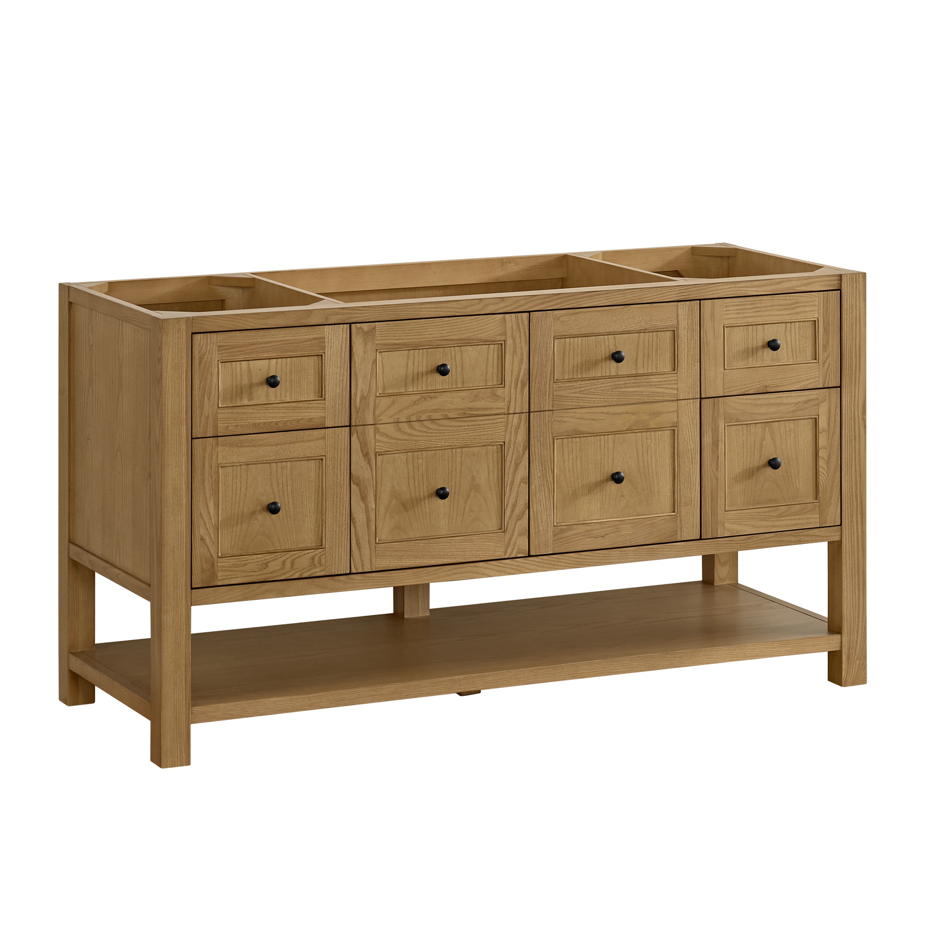 James Martin Vanities 330-V60S-LNO Breckenridge 60-in Light Natural Oak Bathroom Vanity Base Cabinet without Top