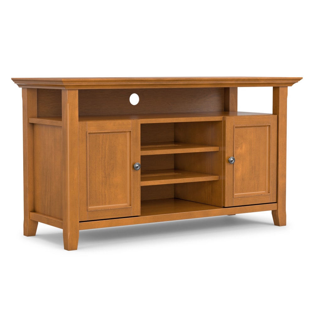 Simpli Home AXCAMH16-LGB Amherst Transitional Light Golden Brown 54-in W TV stand ( Accommodates TVs up to 60-in )