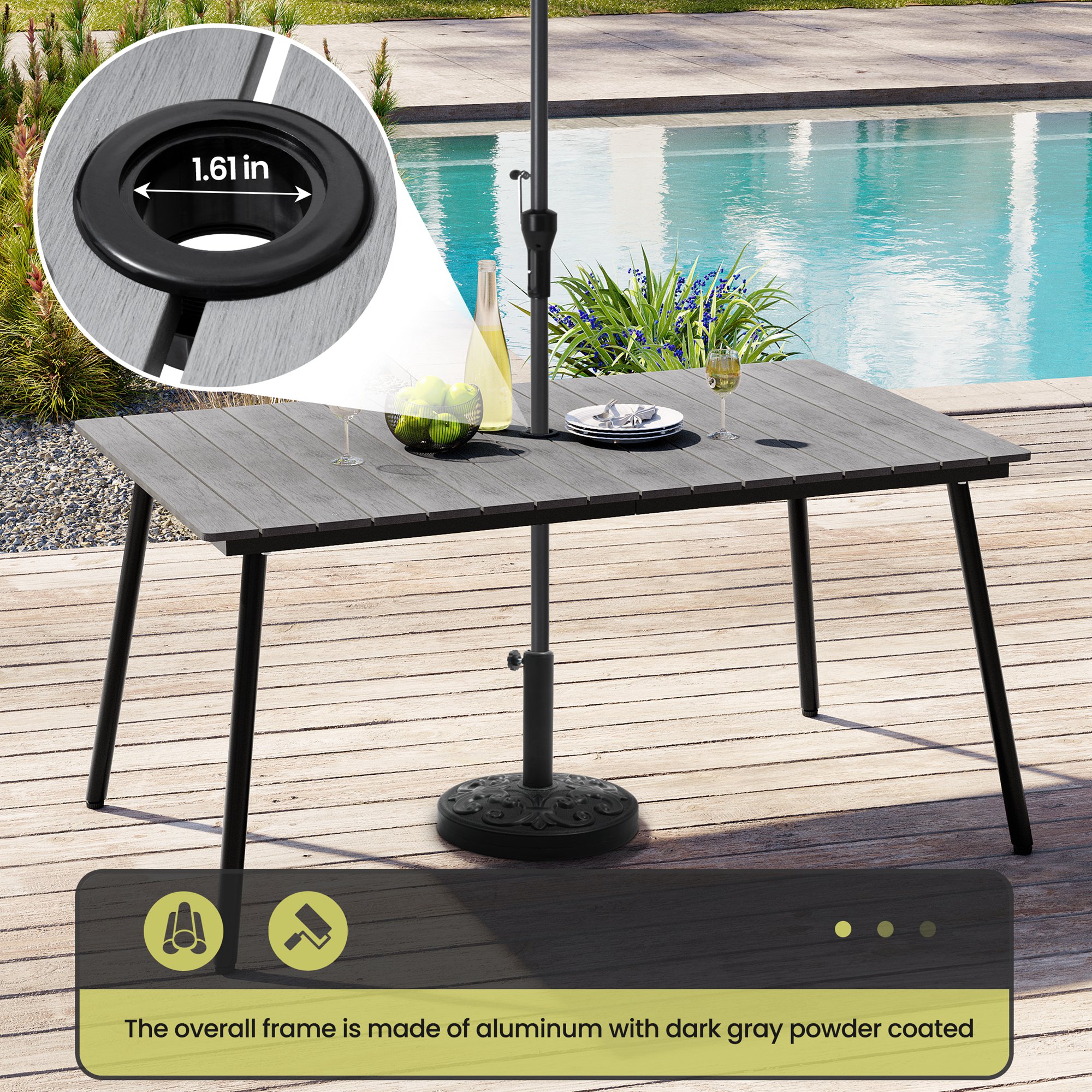 Crestlive Products CL-TB012GRY150 Patio-Tables - View #5
