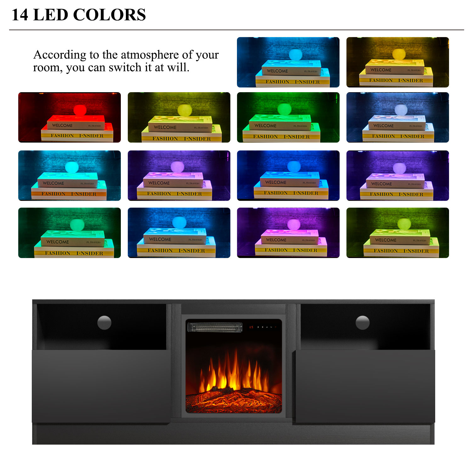 AOXUN H21018BK-AD+H20027 Electric-Fireplaces - View #5