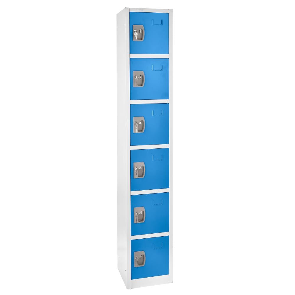 AdirOffice ADI629-206-BLU 72 in x 12 in x 12 in 6-Compartment Steel Tier Key Lock Storage Locker in Blue
