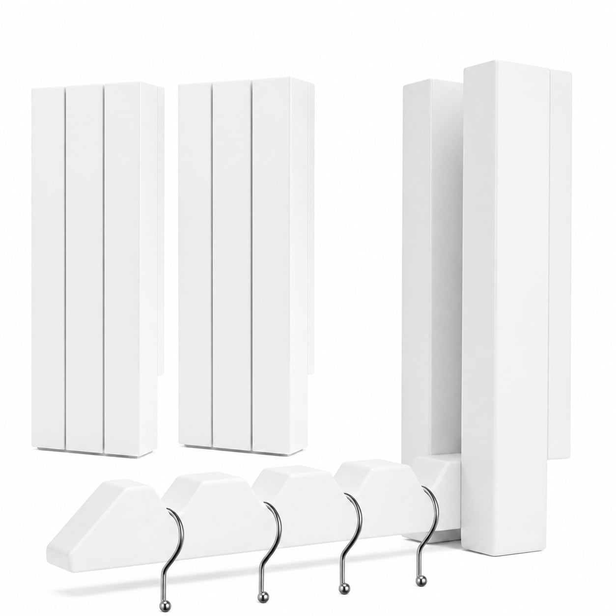 Etokfoks  6 8 in L Acacia Wood Folding Wall Mounted Clothes Hanger Rack Space Saver for Laundry Room Bathroom Closet 2 Pack
