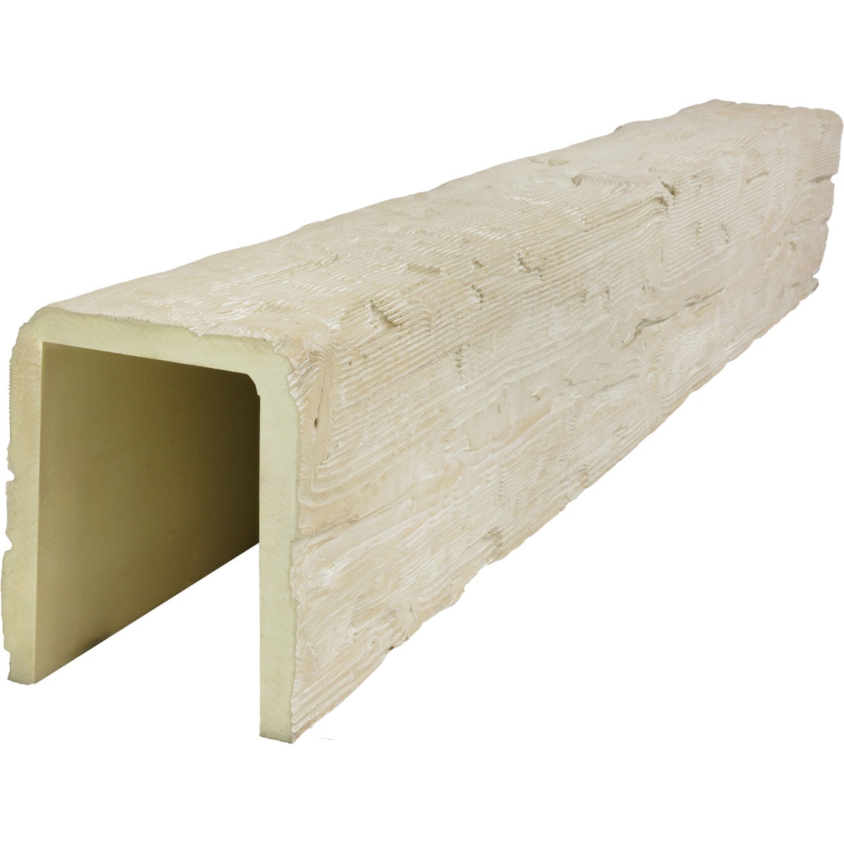 Ekena Millwork 2381886 1-in x 7-1/2-in x 24-ft Vanilla Chai Finished Urethane U-Shaped Decorative Beam