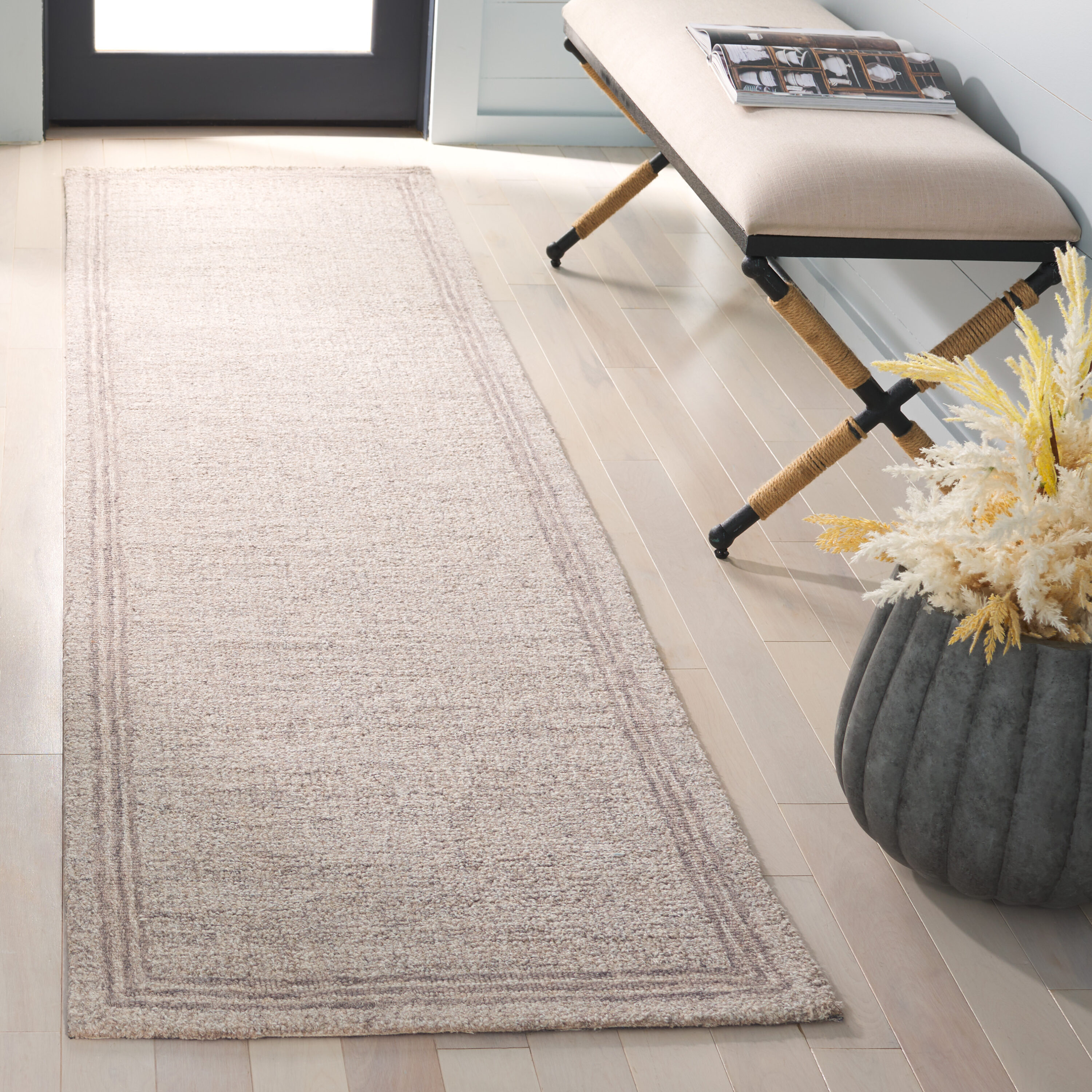  Ebony 361 Gray Solid / Tonal 2ft-3in x 9ft Runner Rug