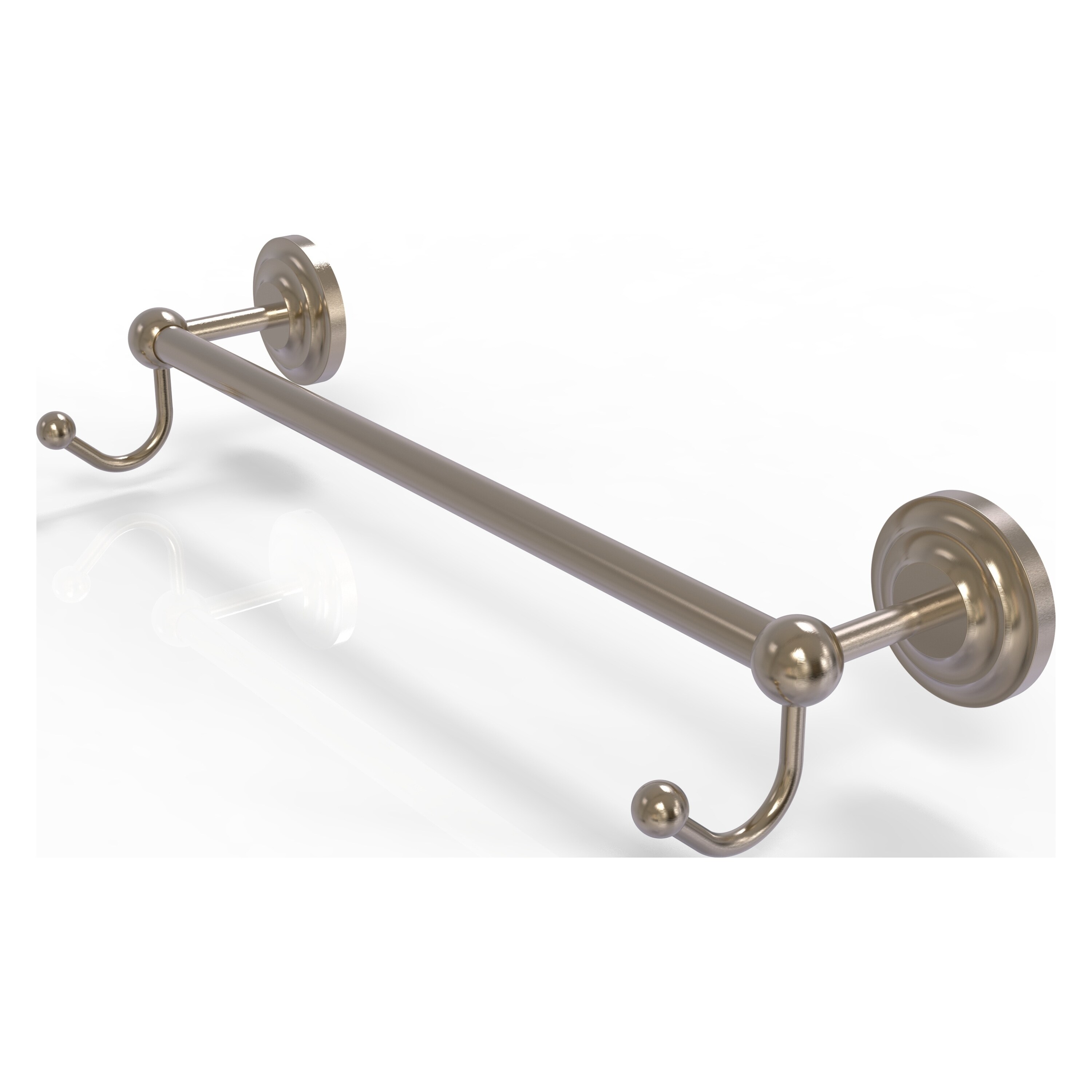 Allied Brass PQN-41-18-HK-PEW Prestige Que New 18-in Antique Pewter Wall mount Single Towel Bar