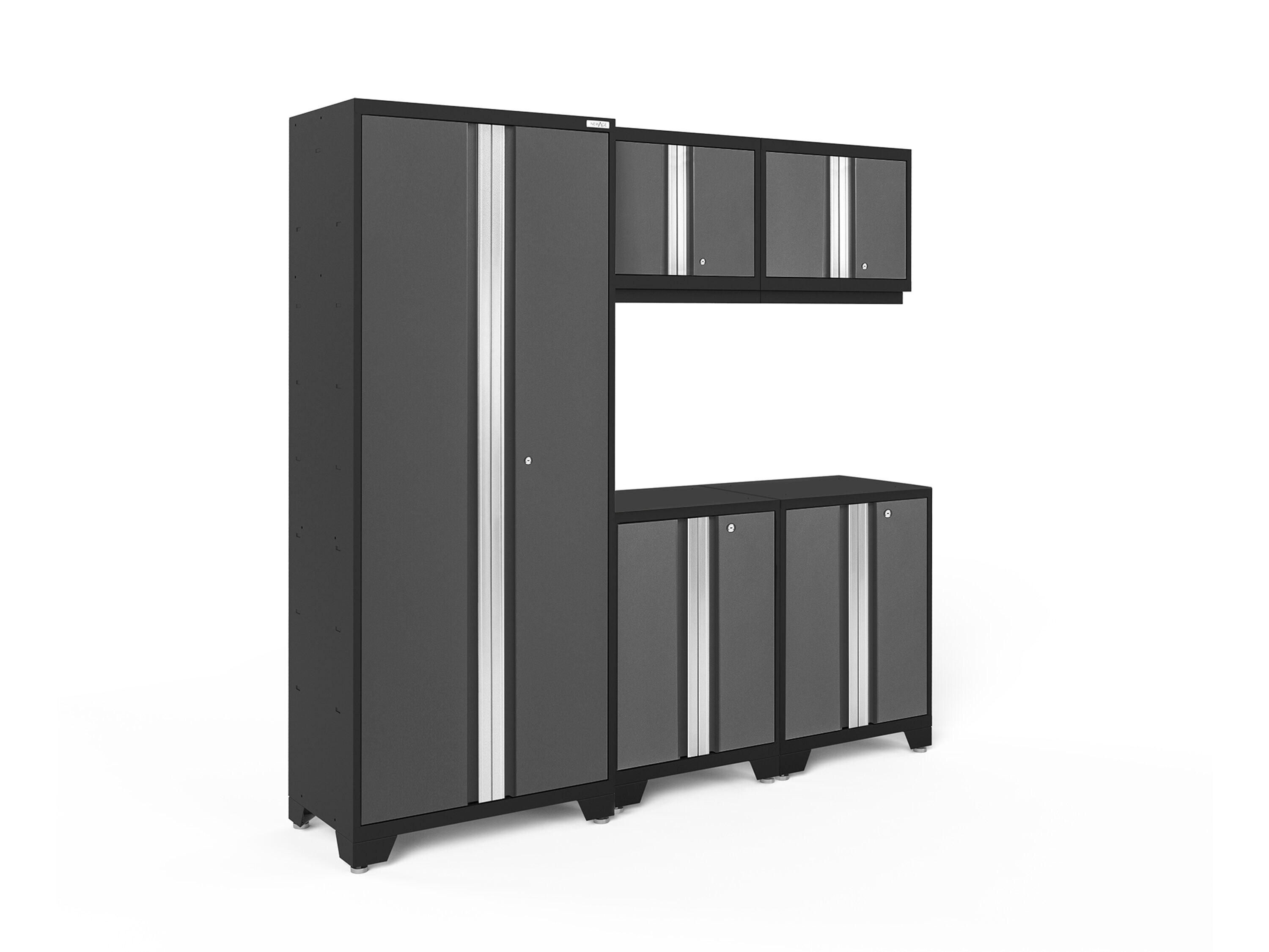 NewAge Products 53215 78-in W x 76.75-in H x 18-in D 5 -Cabinets Steel Charcoal Gray Garage Storage System